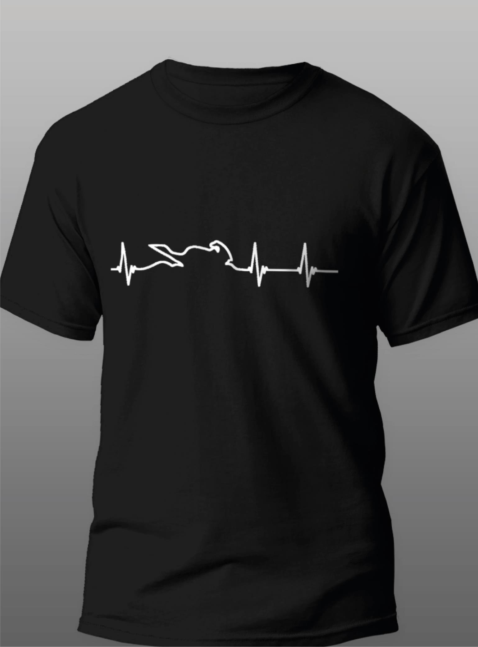 T-ShirtHeart Racing Motorcu T-Shirt Modeli Siyah