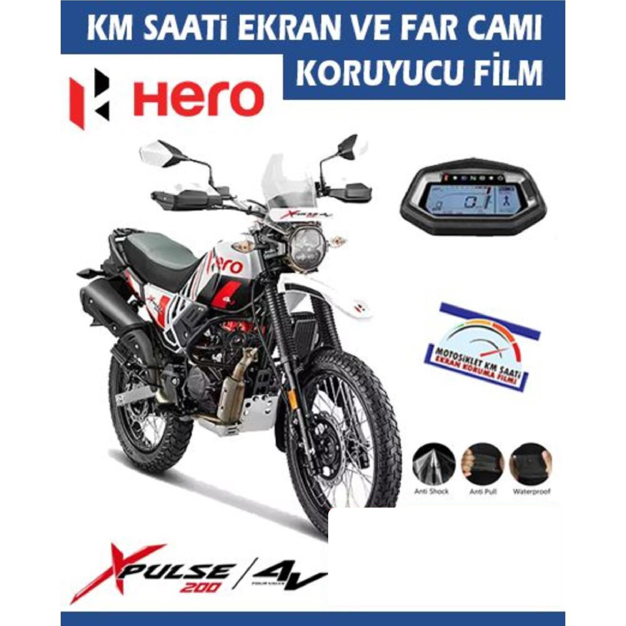 Ekran KorumasıHERO X PULSE 200 / V4 Serisi Motosiklet Far ve Ekran Km Koruyucu