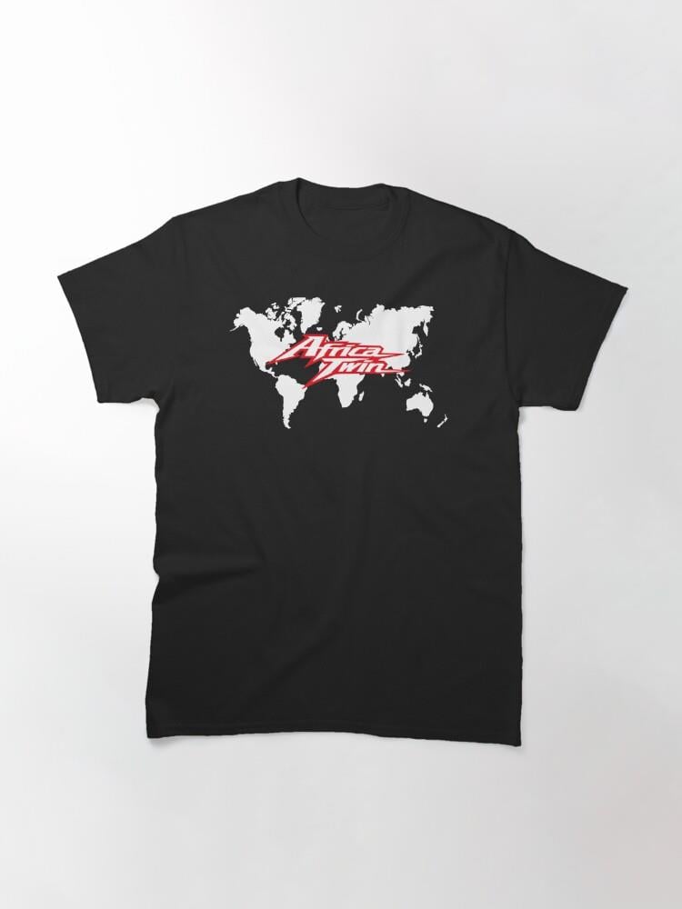 Honda Africa Twin Mavi Harita Baskılı Tshirt Modeli 