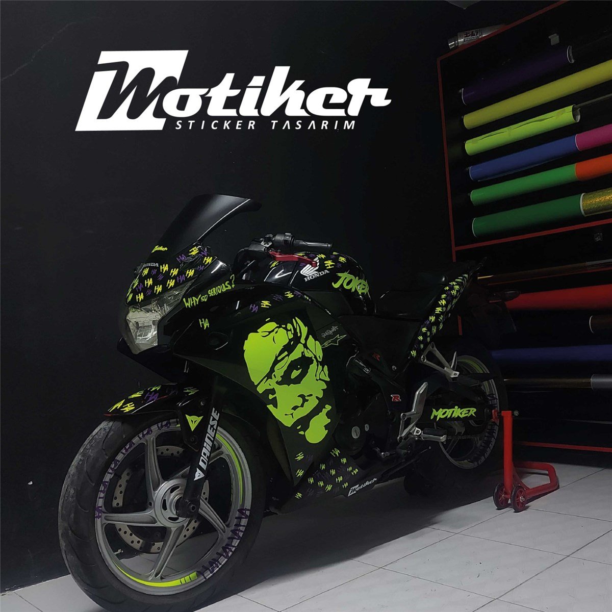 Honda CBR 250R 2011-13 Joker Neon Mor Sticker Etiket Modeli