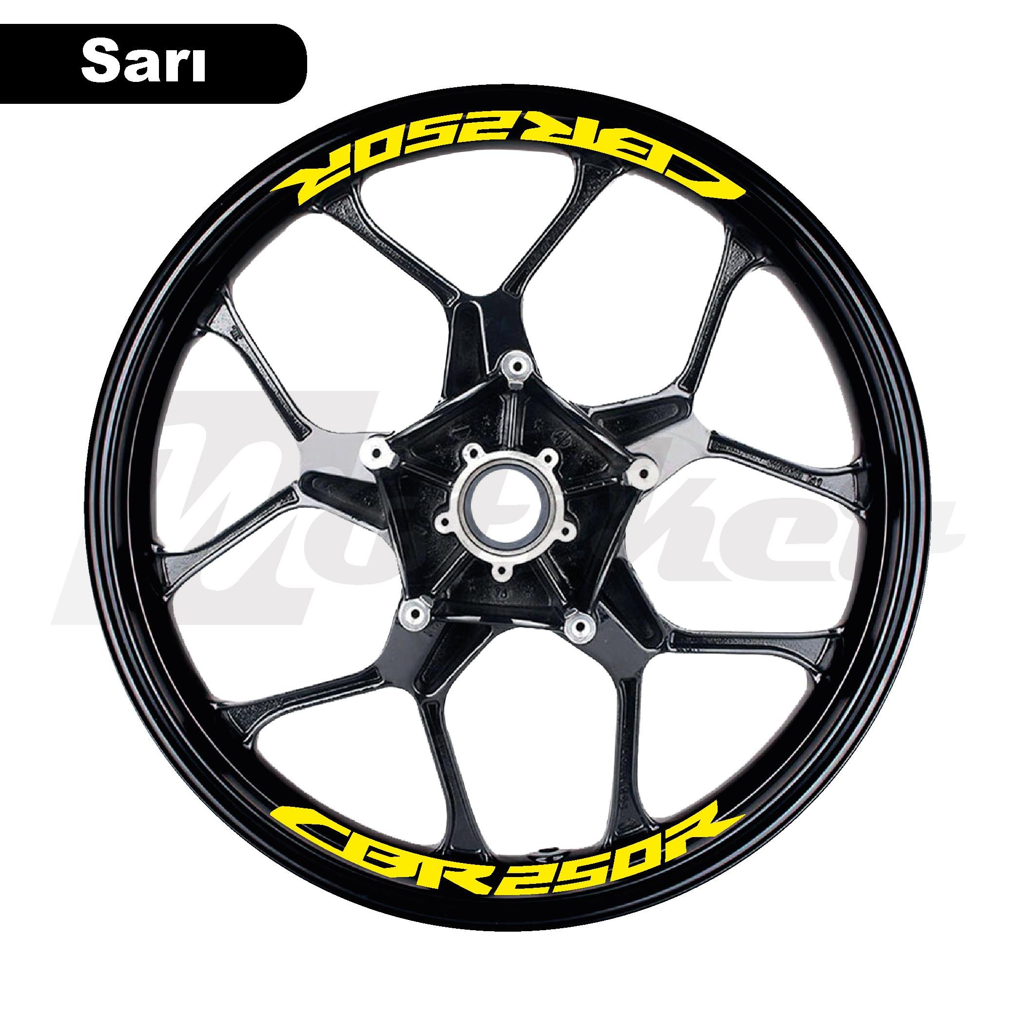 CBR250RHonda CBR250R Jant İçi Sticker Etiket Modeli Sarı Renk