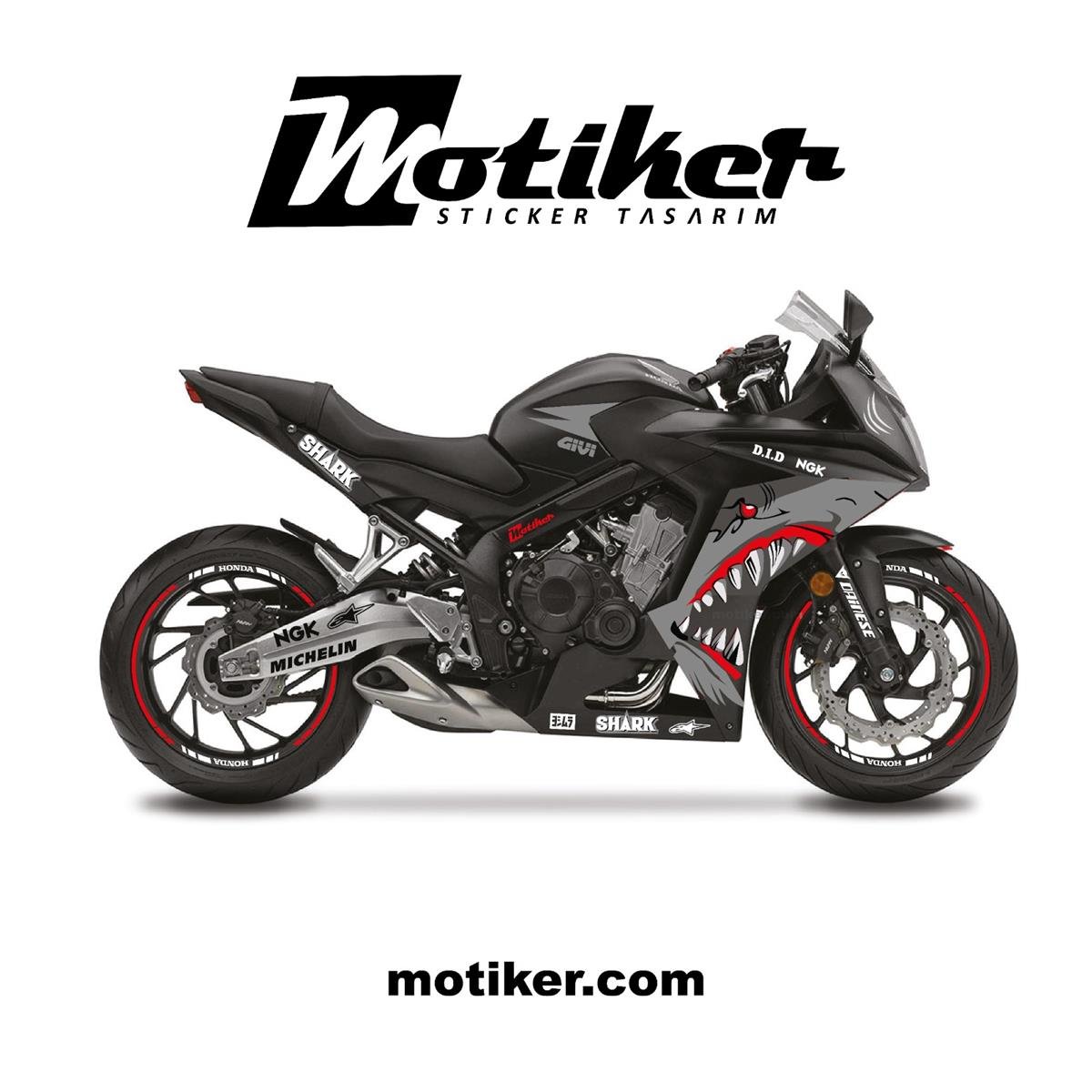 Honda CBR650F Shark Sticker Etiket  Modeli