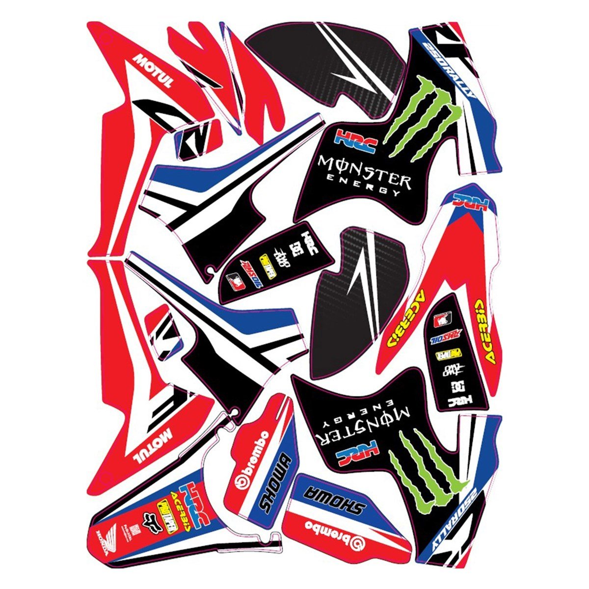 Honda CRF250L Rally Monster Sticker Etiket Modeli