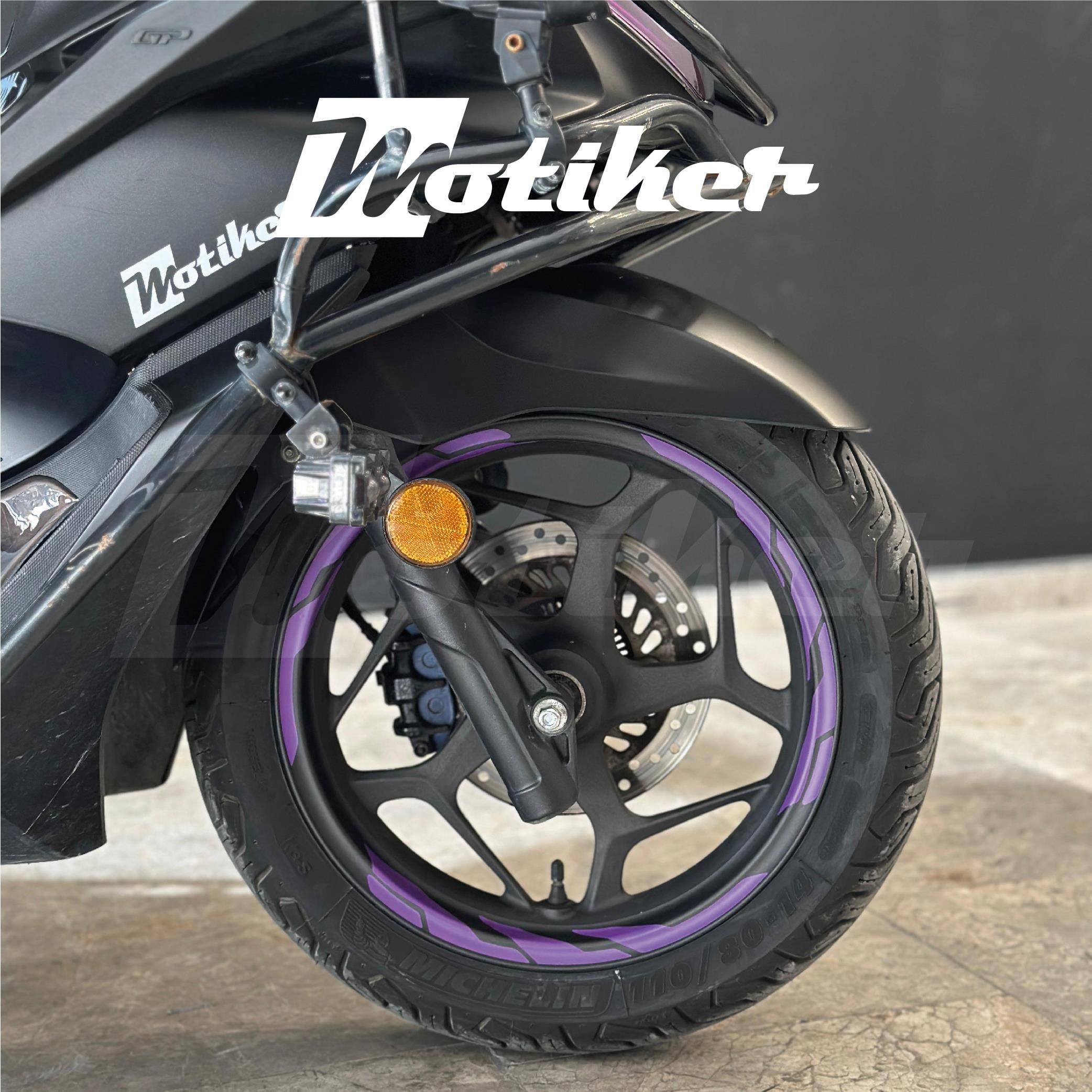 PCXHonda PCX 125 Tüm Yıllar Uyumlu Jant Sticker Mor Renk 12'li Sticker