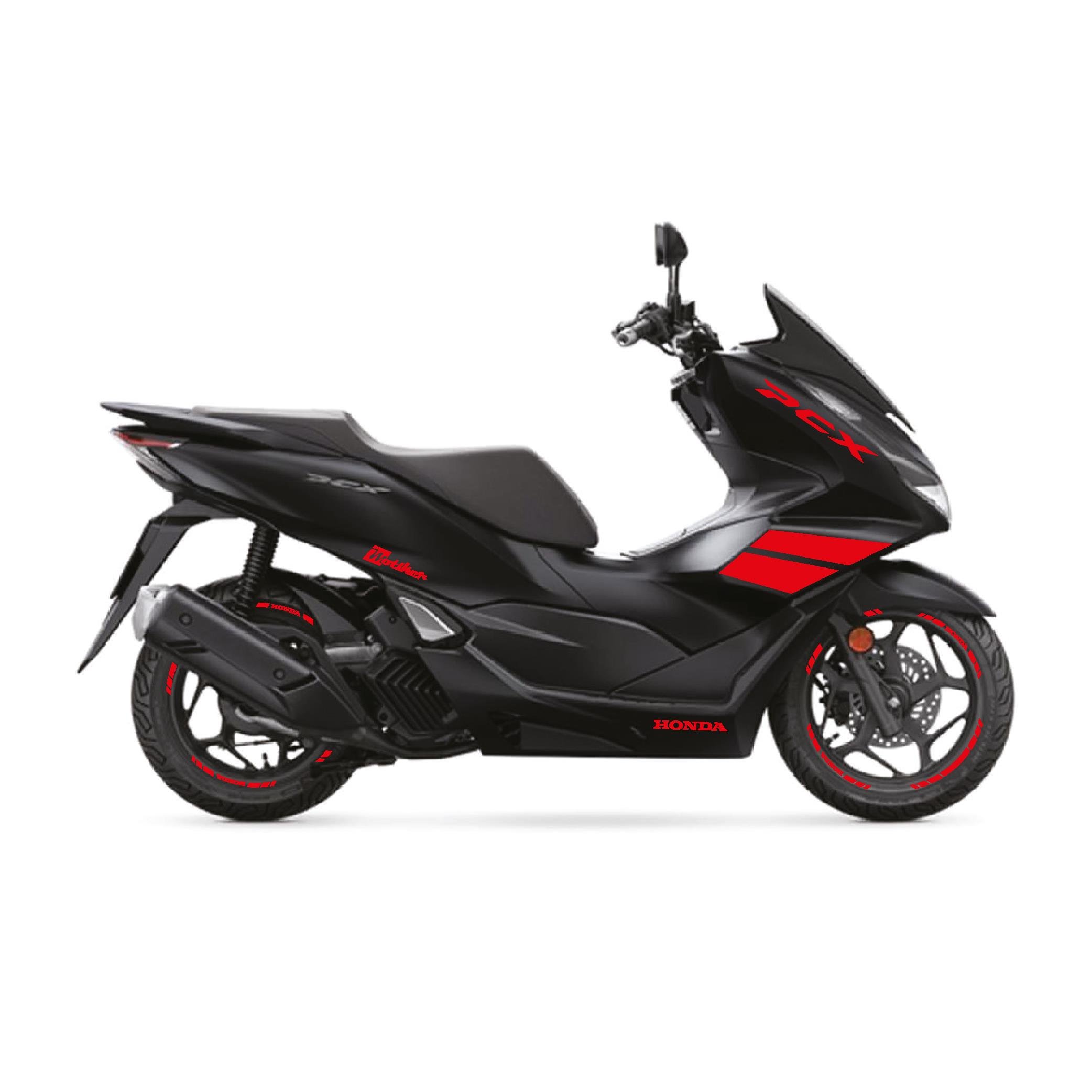 PCXHonda PCX 2021-2024 Kırmızı Parçalı Takım Stikcer Etiket Modeli