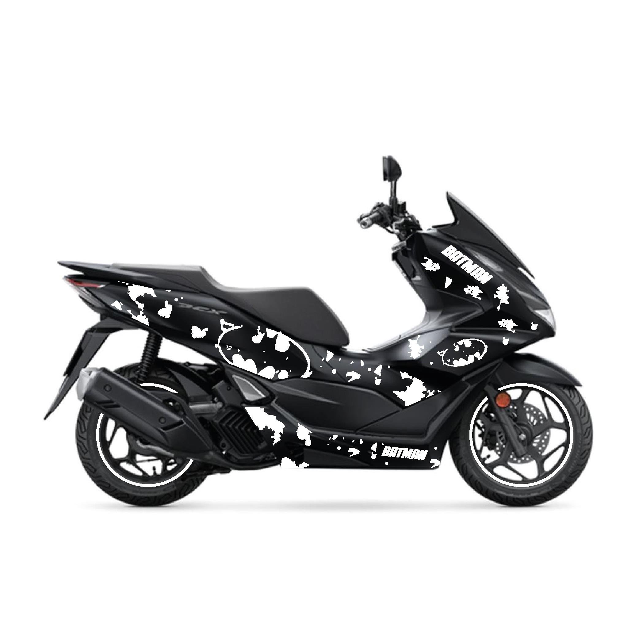 PCXHonda PCX 2021 - 2024 Uyumlu Evrensel Batman Sticker Kaplama Etiket Modeli Beyaz Renk