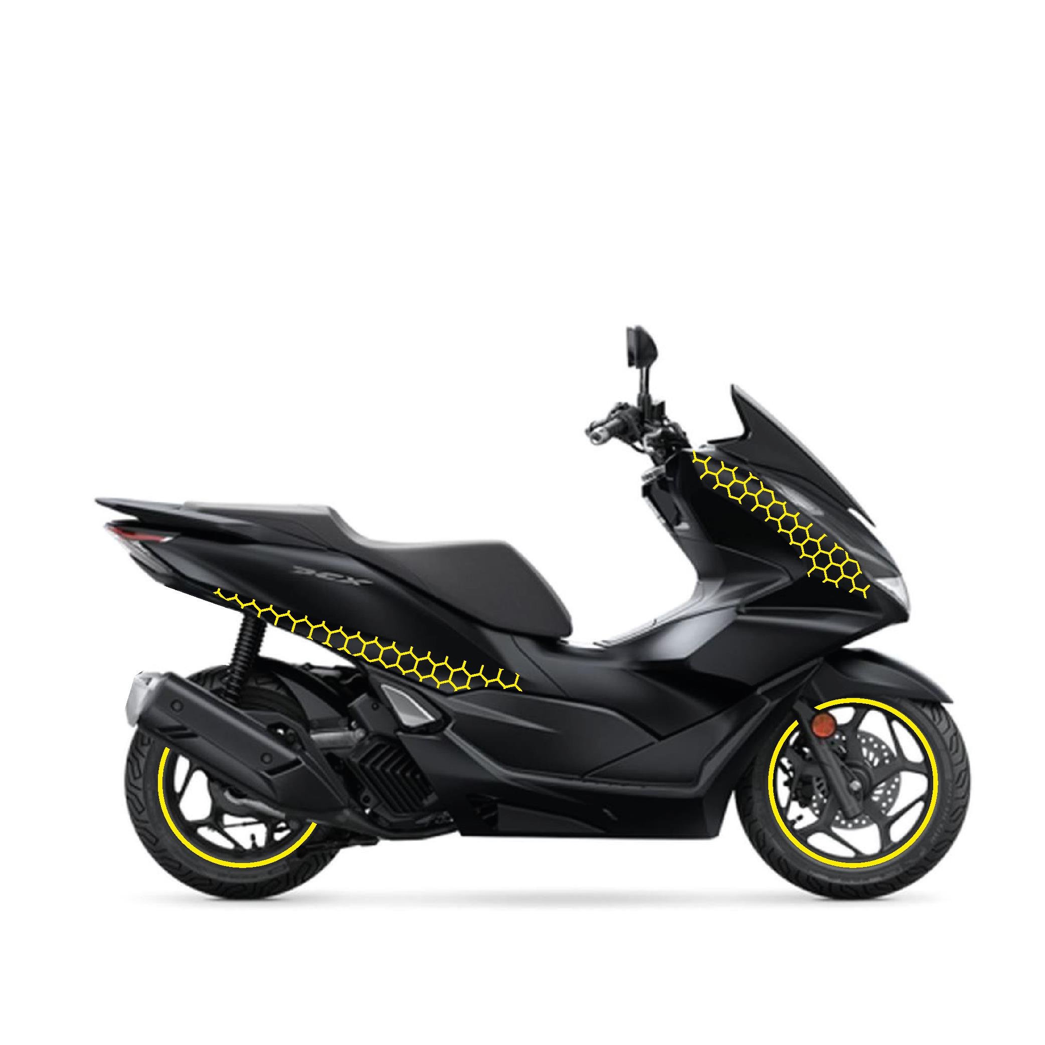 PCXHonda PCX 2021 - 2024 Uyumlu Evrensel Bal Peteği Sticker Kaplama Etiket Modeli Sarı Renk