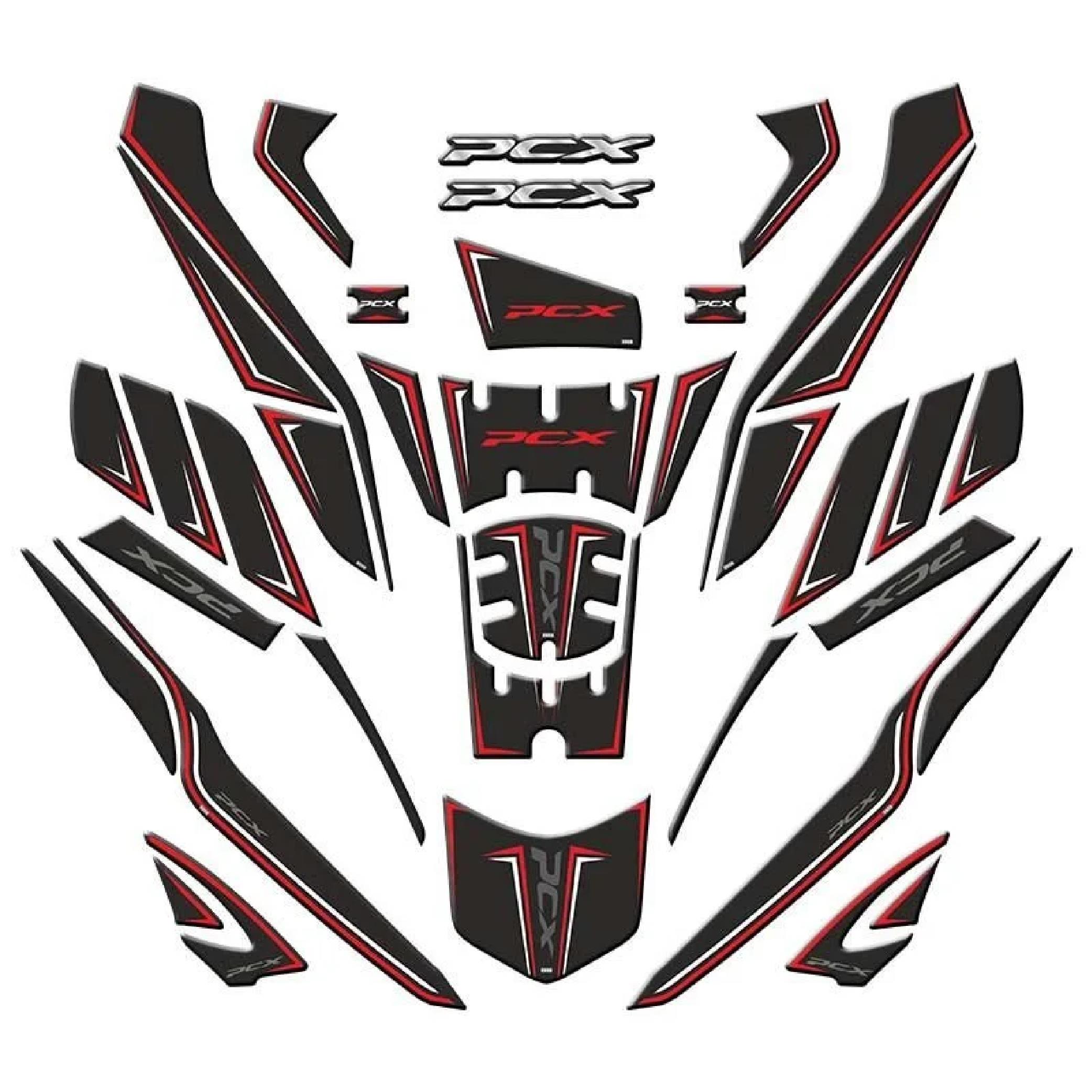 PCXHONDA PCX 2025 UYUMLU TANKPAD KIRMIZI FULL TAKIM SET