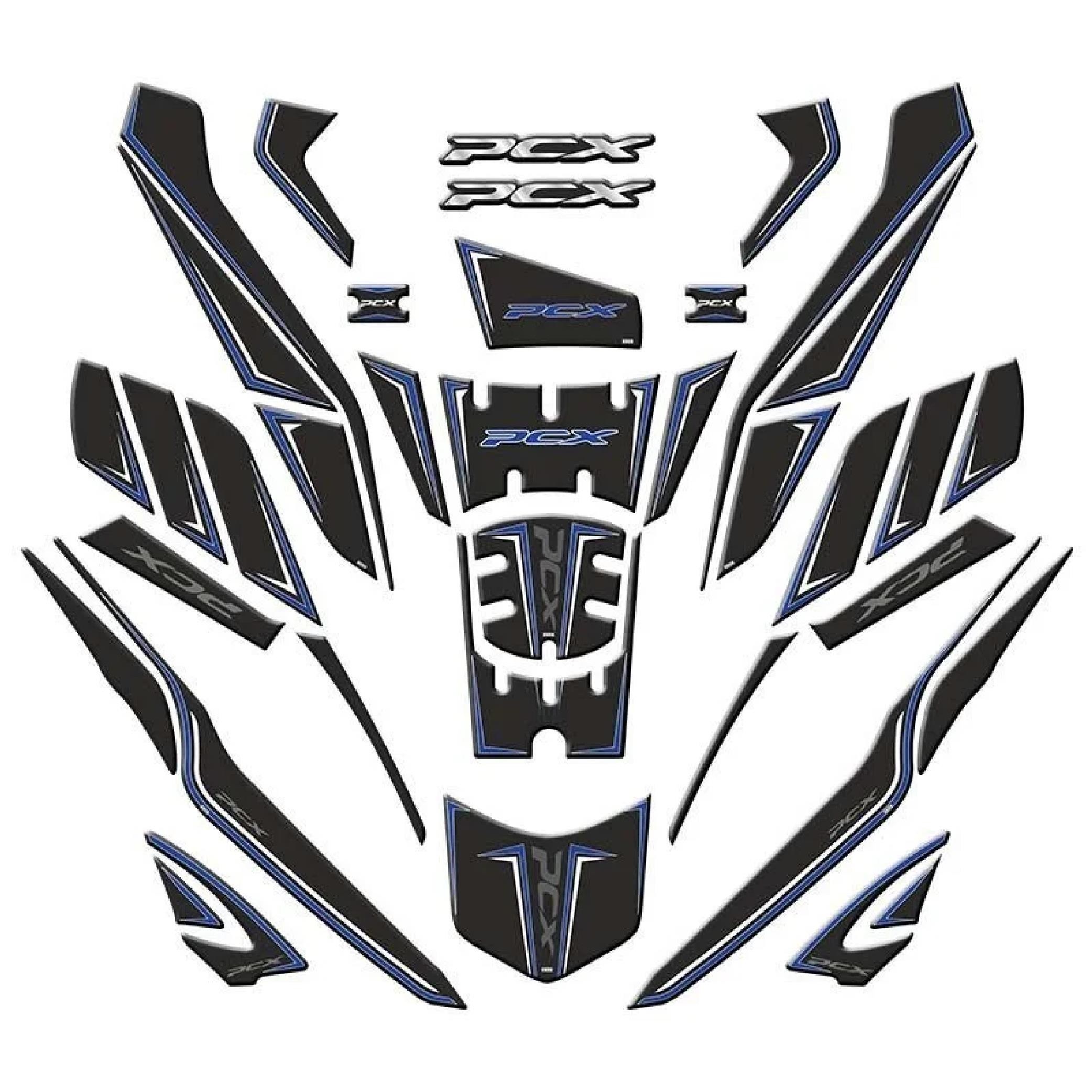 PCXHONDA PCX 2025 UYUMLU TANKPAD MAVİ FULL TAKIM SET