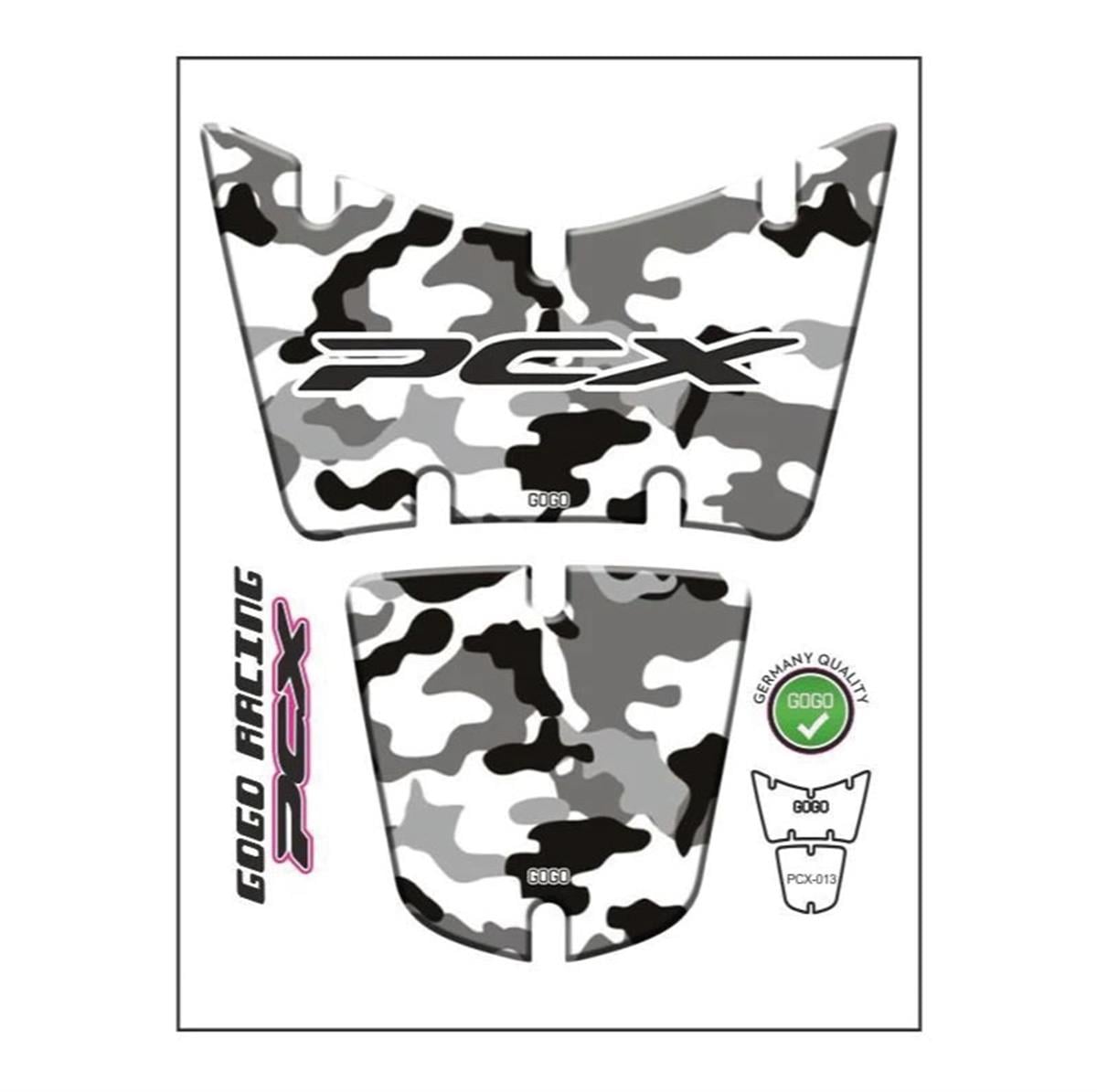 Honda PCX Beyaz Kamuflaj Tank Pad Sticker Etiket Model 