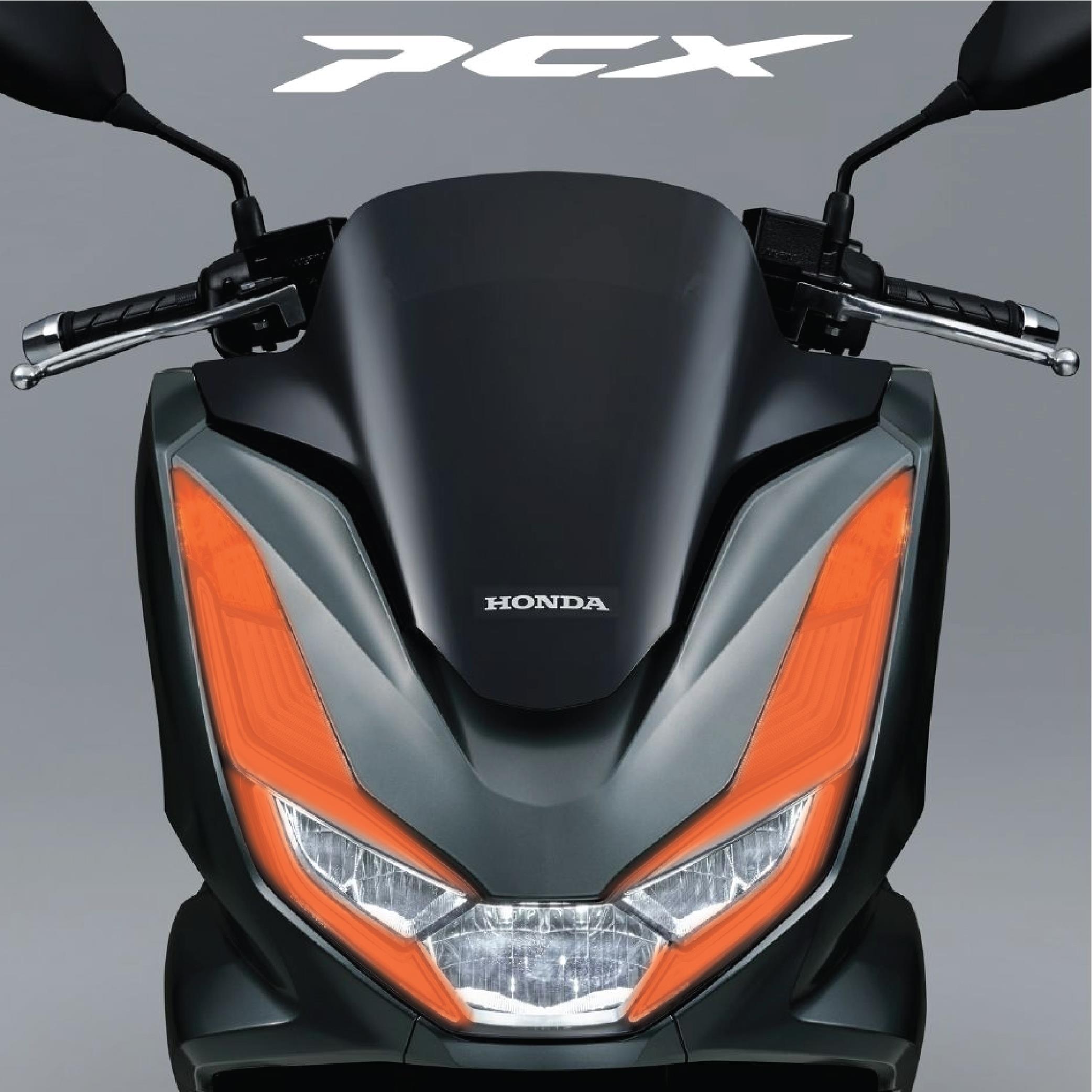 PCXHonda PCX Ön Far Kaşı Şeffaf Sticker Turuncu