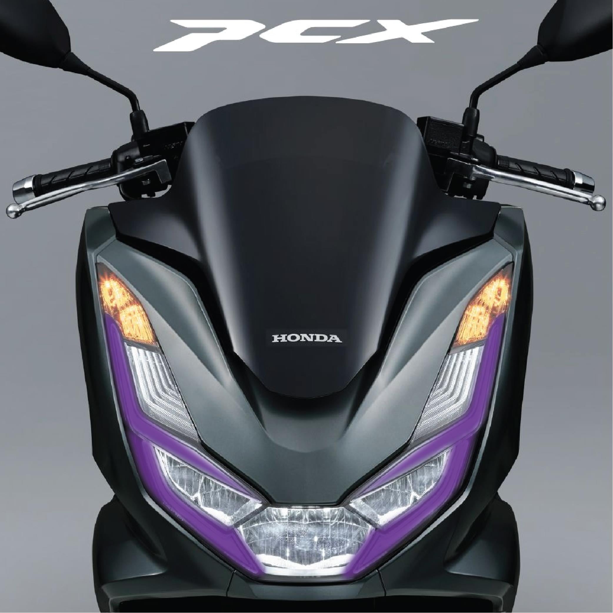 PCXHonda PCX Ön Far Kaşı Tasarımı Şeffaf Sticker Mor Model 2