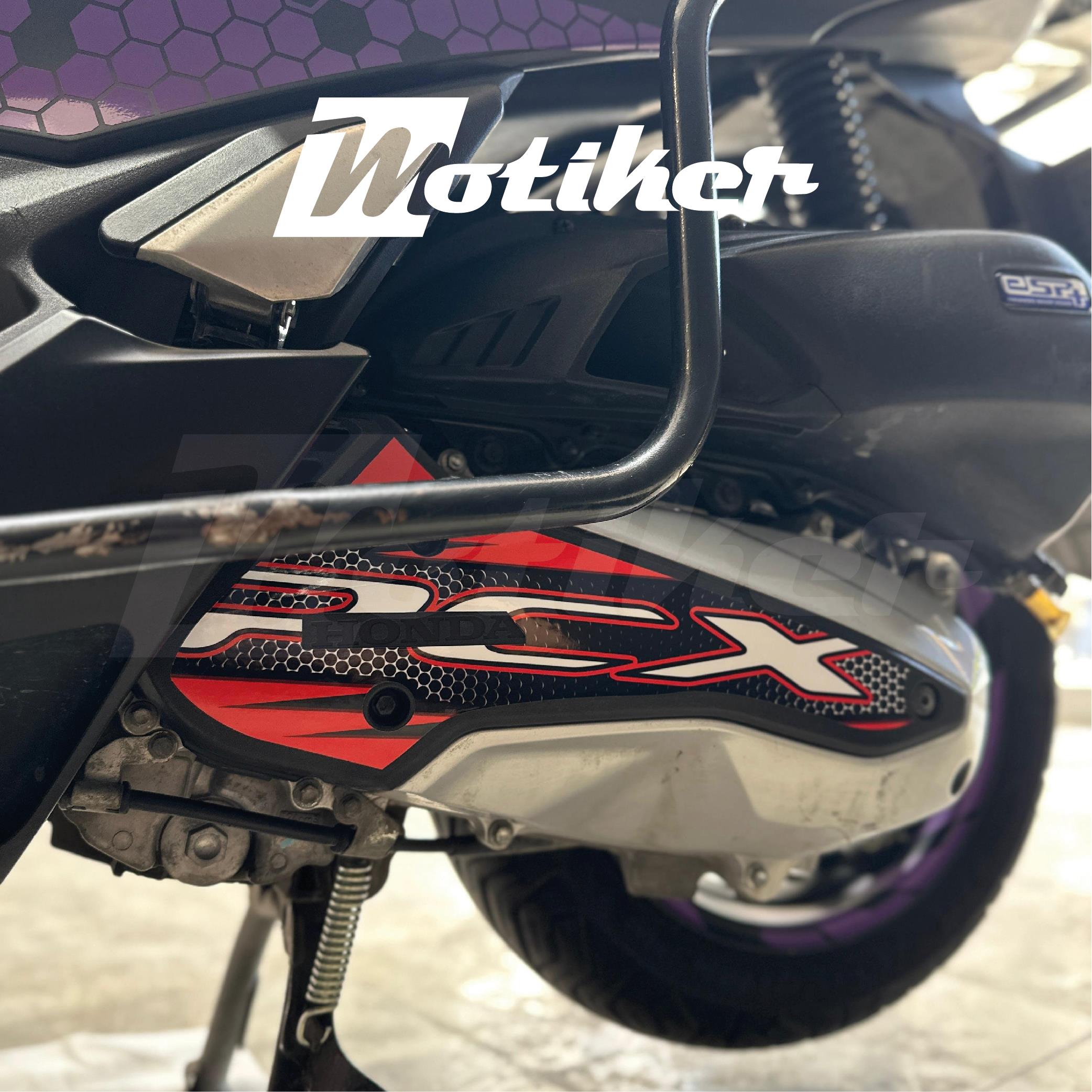 PCXHonda Pcx Sticker Radyator Kapağı Kaplama Koruma Etiket Modeli Parçalı Desen Kırmızı