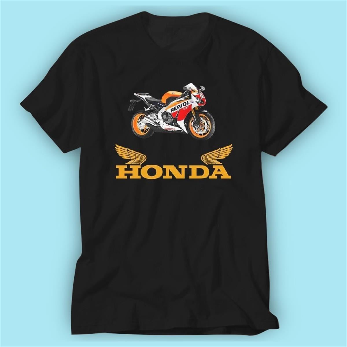 Honda Siyah Baskı Logo Tshirt Modeli