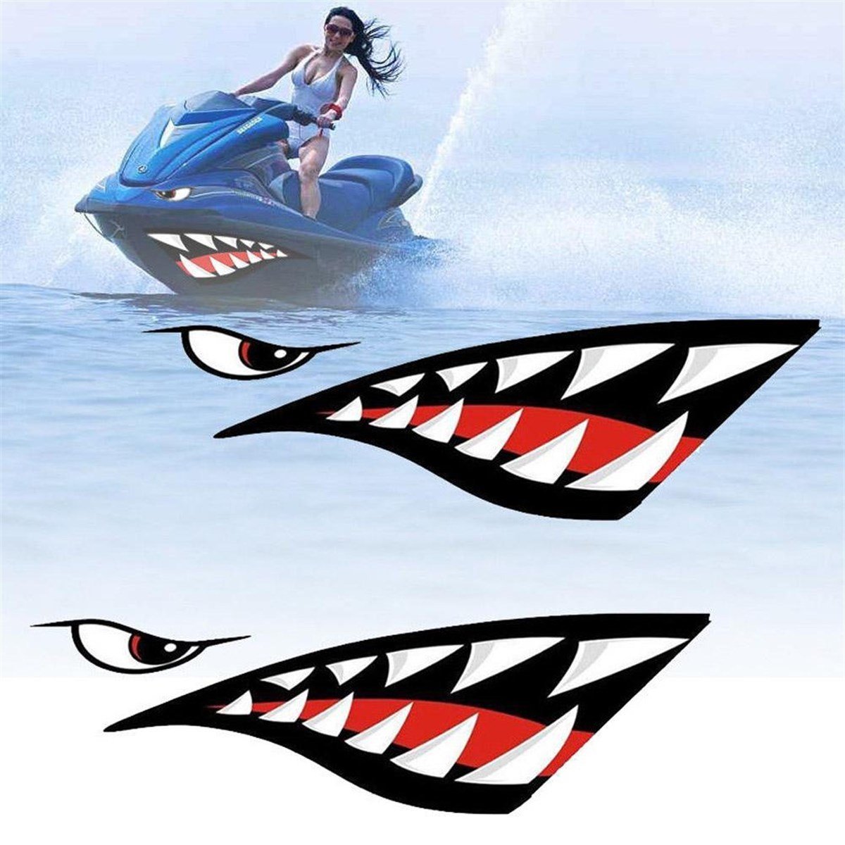 Jet Ski Shark Köpek Balığı Sticker Etiket Modeli