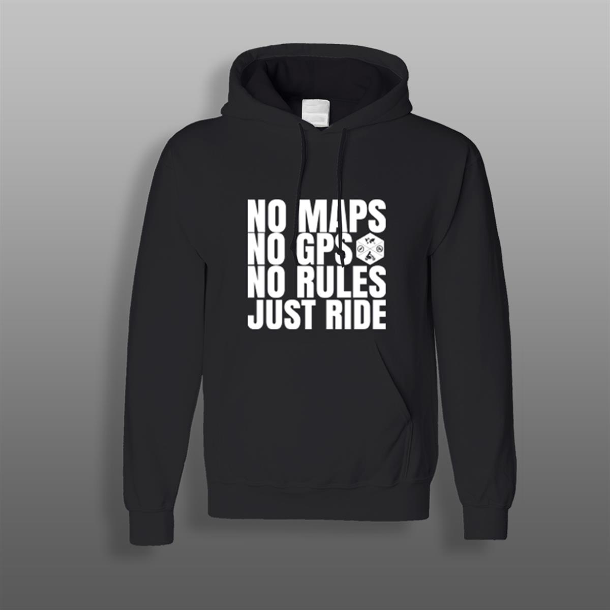 Just Ride Yazılı Siyah Sweatshirt Modeli