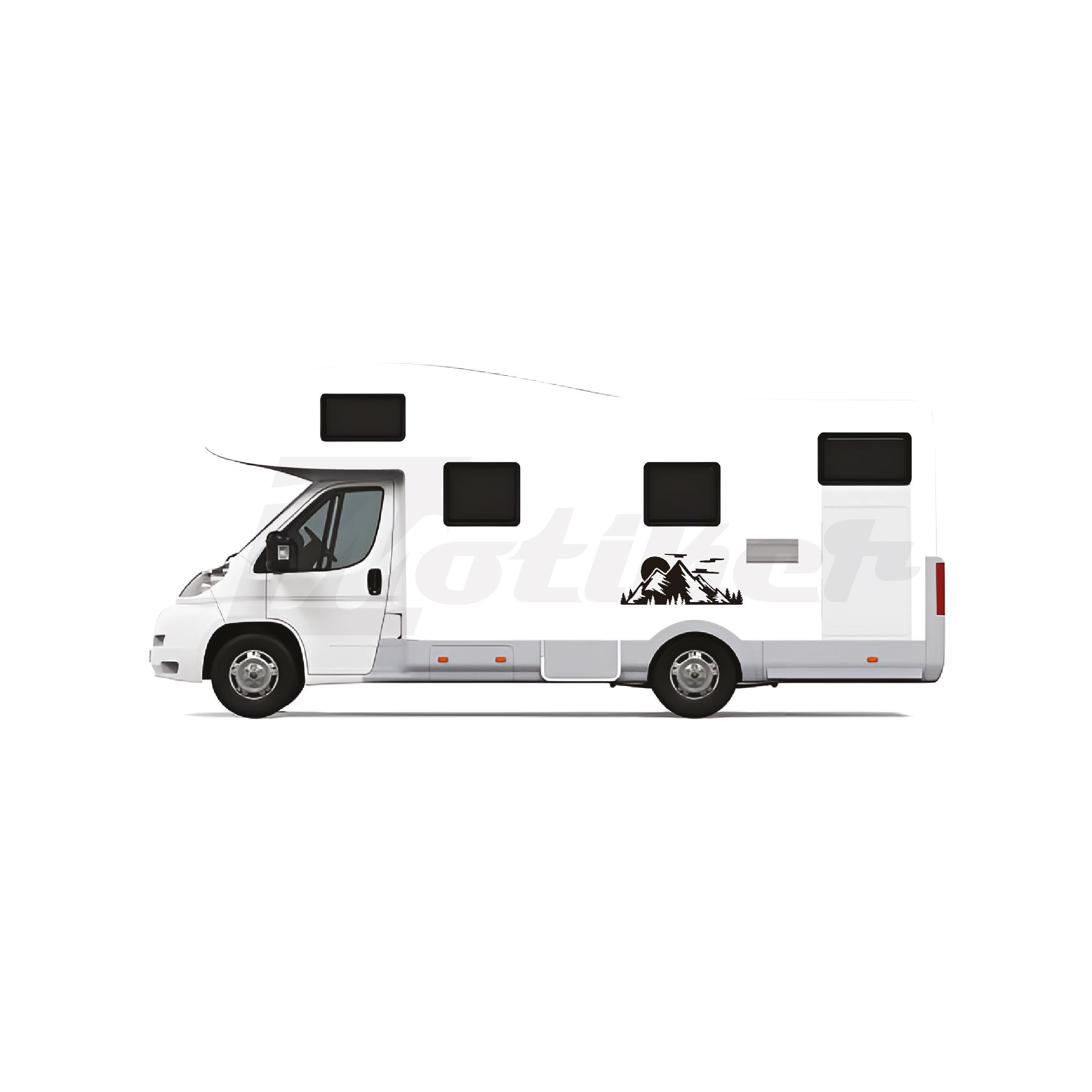 KaravanKaravan Dağ ve Güneş Sticker Etiket