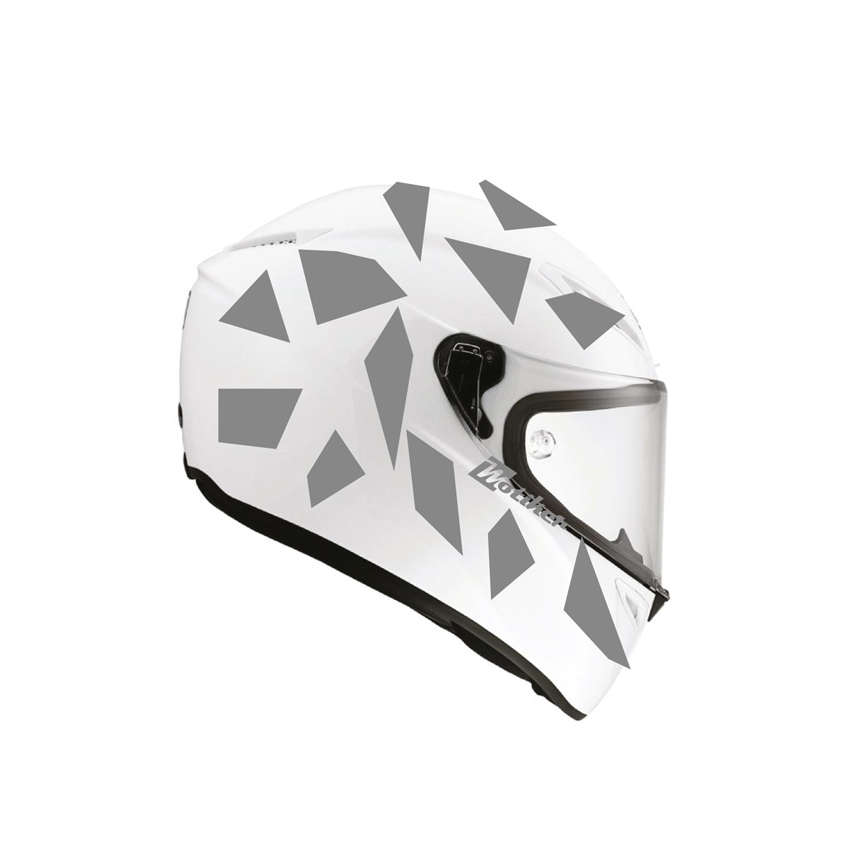 Kare Gri Kamuflaj Kask Sticker Modeli