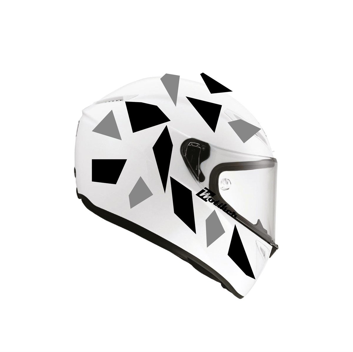 Kare Gri Siyah Kamuflaj Kask Sticker Modeli 2