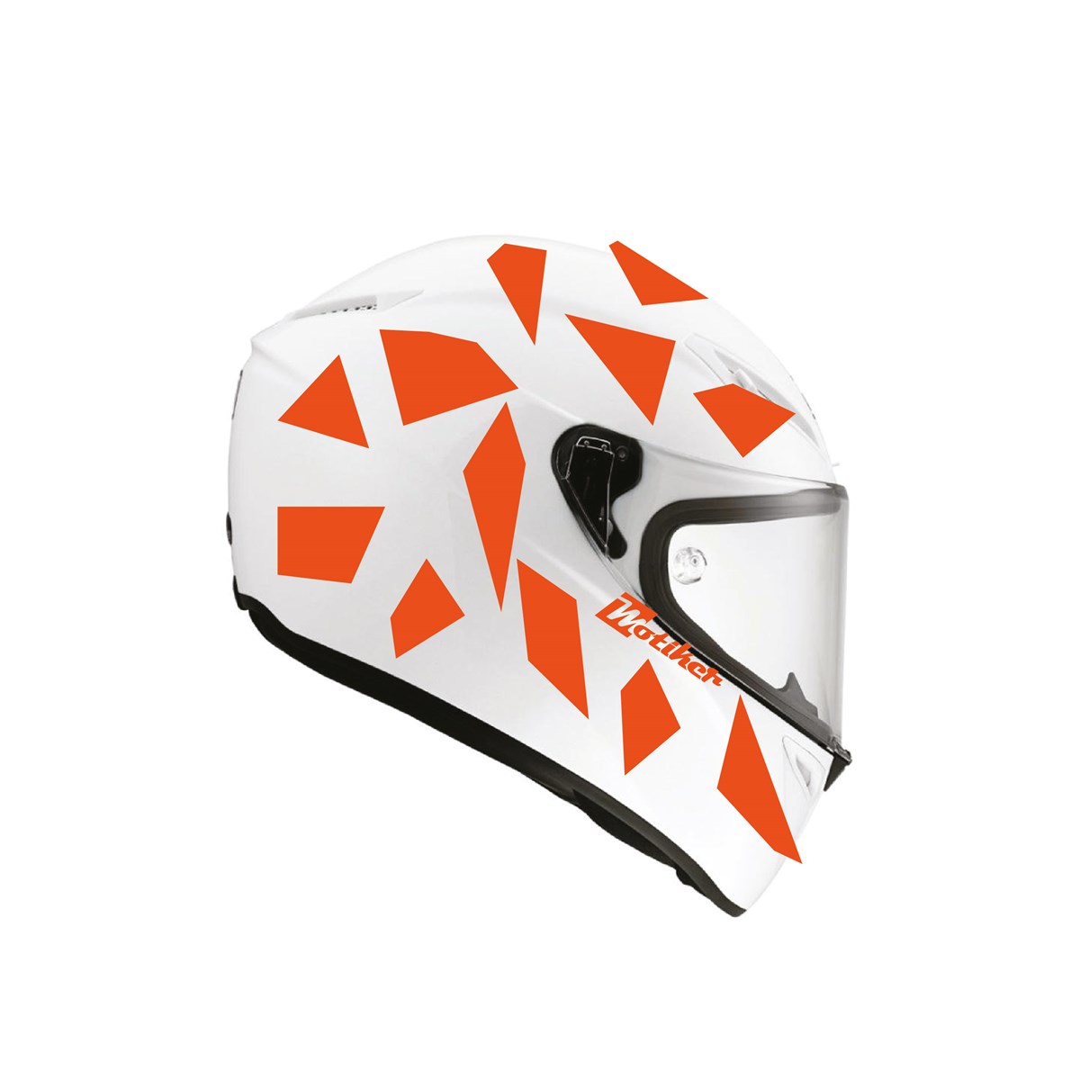 Kare Neon Turuncu Kamuflaj Kask Sticker Modeli 2