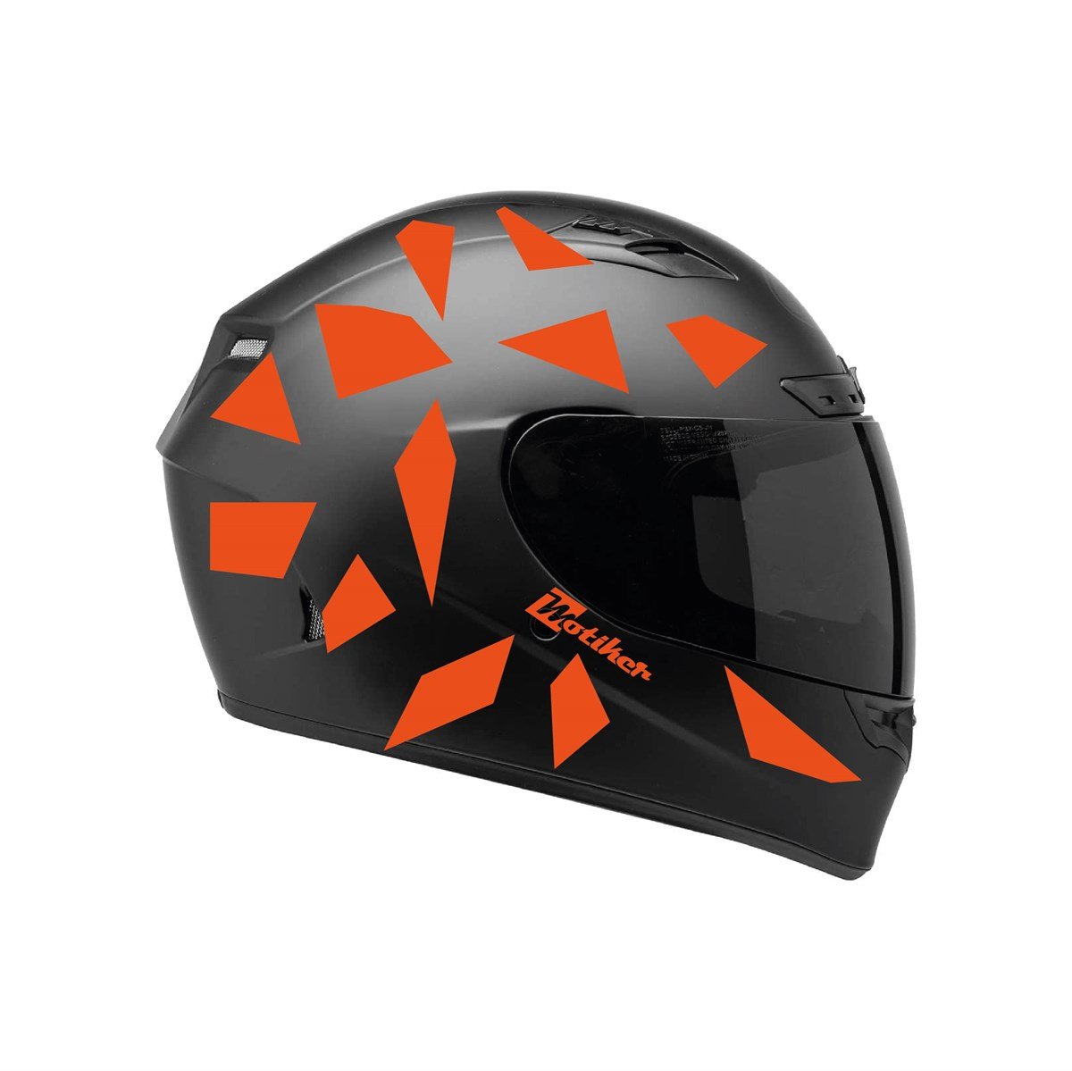 Kare Neon Turuncu Kamuflaj Kask Sticker Modeli