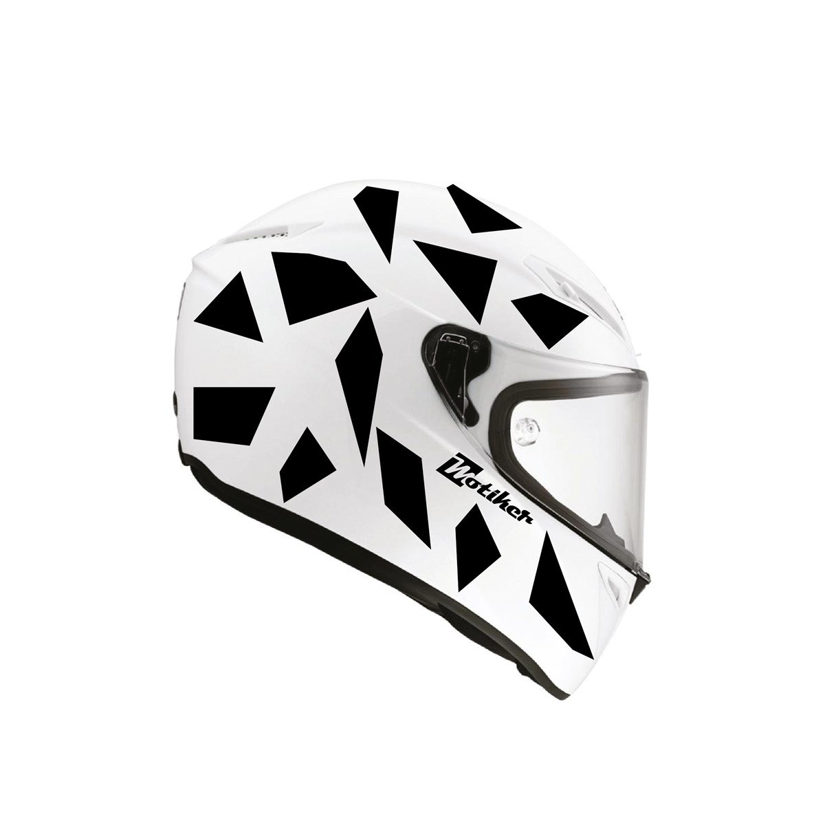 Kare Siyah Kamuflaj Kask Sticker Modeli 2