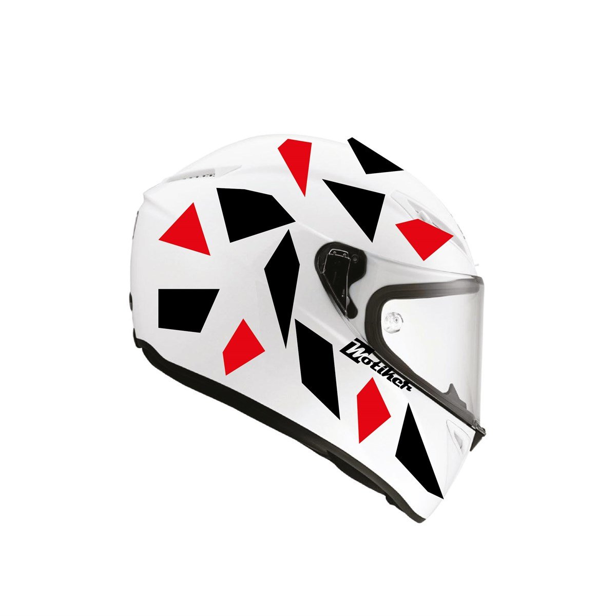 Kare Siyah Kırmızı Kamuflaj Kask Sticker Modeli 2