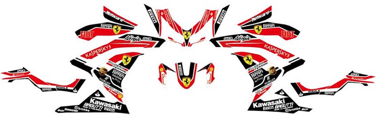 Kawasaki Ninja 300 Ferrari Takım Sticker Etiket Model