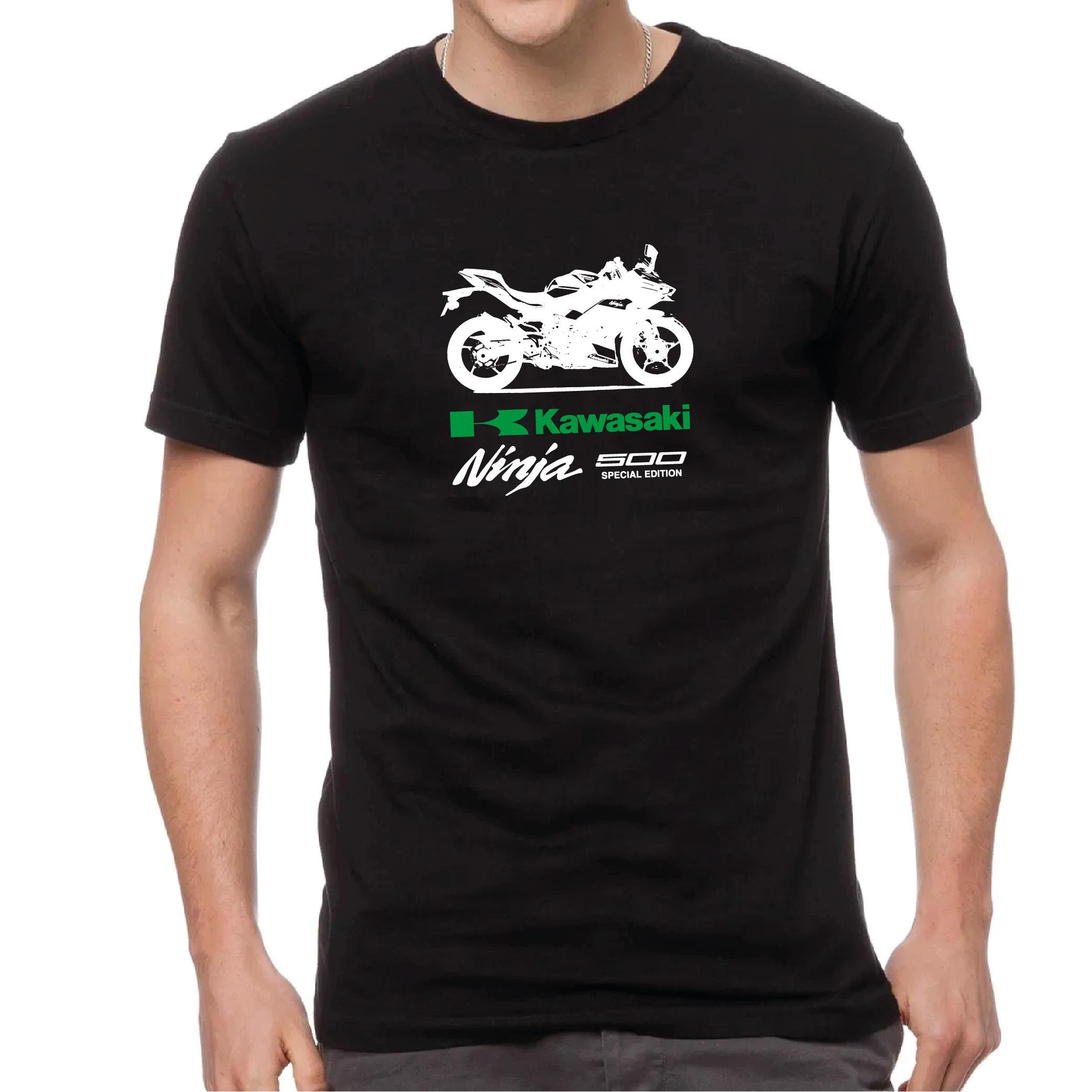 T-ShirtKawasaki Ninja 500 Special Edition Silüet Tasarım Motorcu Tişörtü 