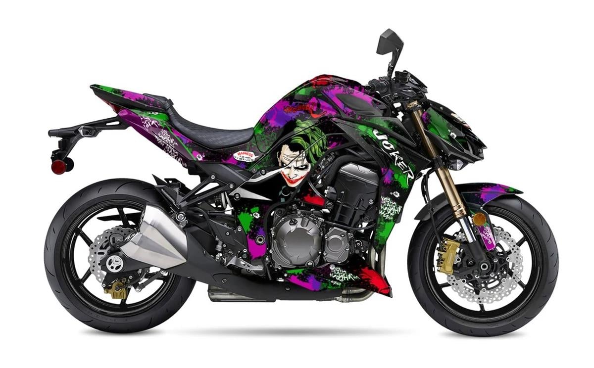 KAWASAKI Z1000 Joker Tasarım Motosiklet Kaplama Sticker Etiket Modeli