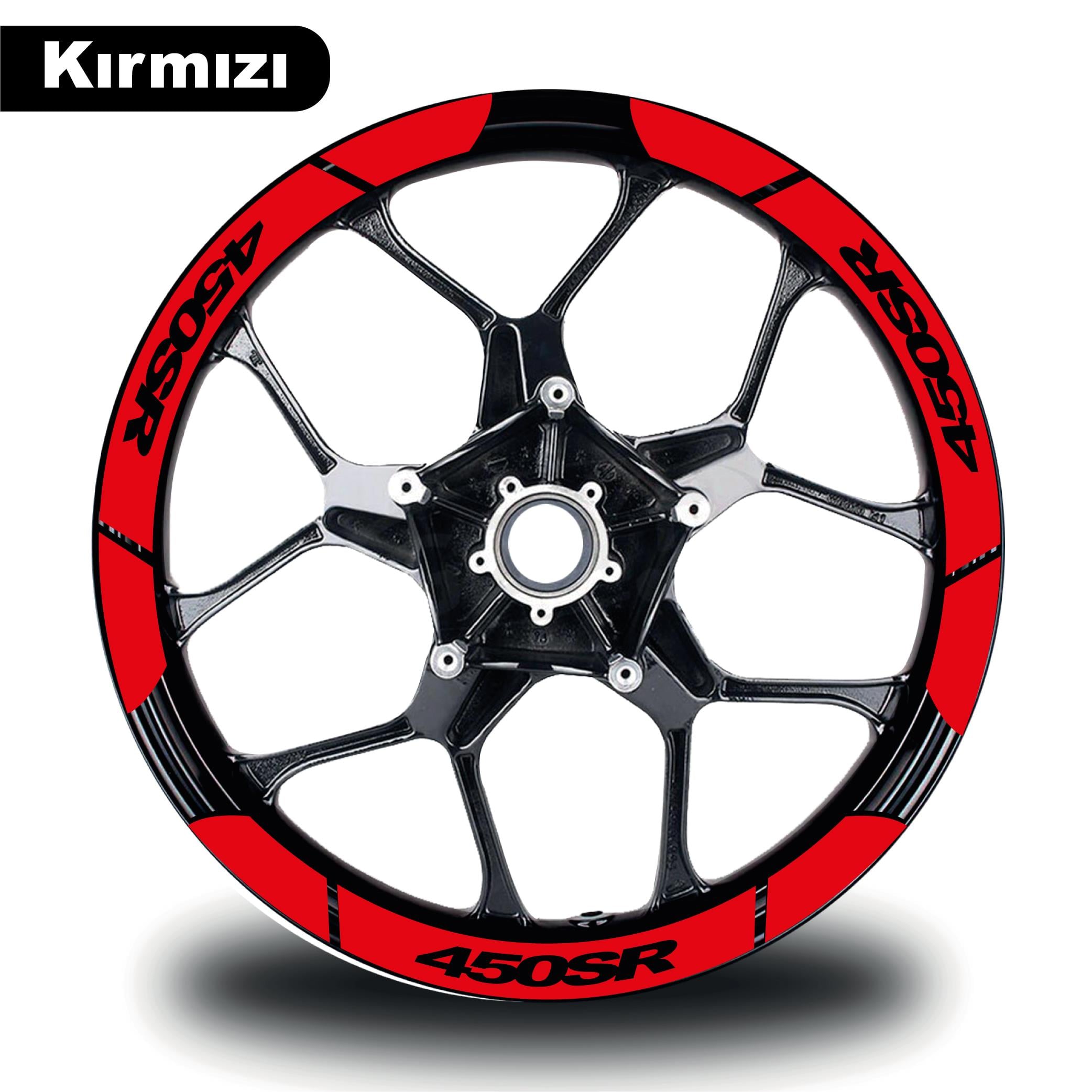 450SRKırmızı CF MOTO 450 SR Geniş Jant Sticker Etiket Modeli