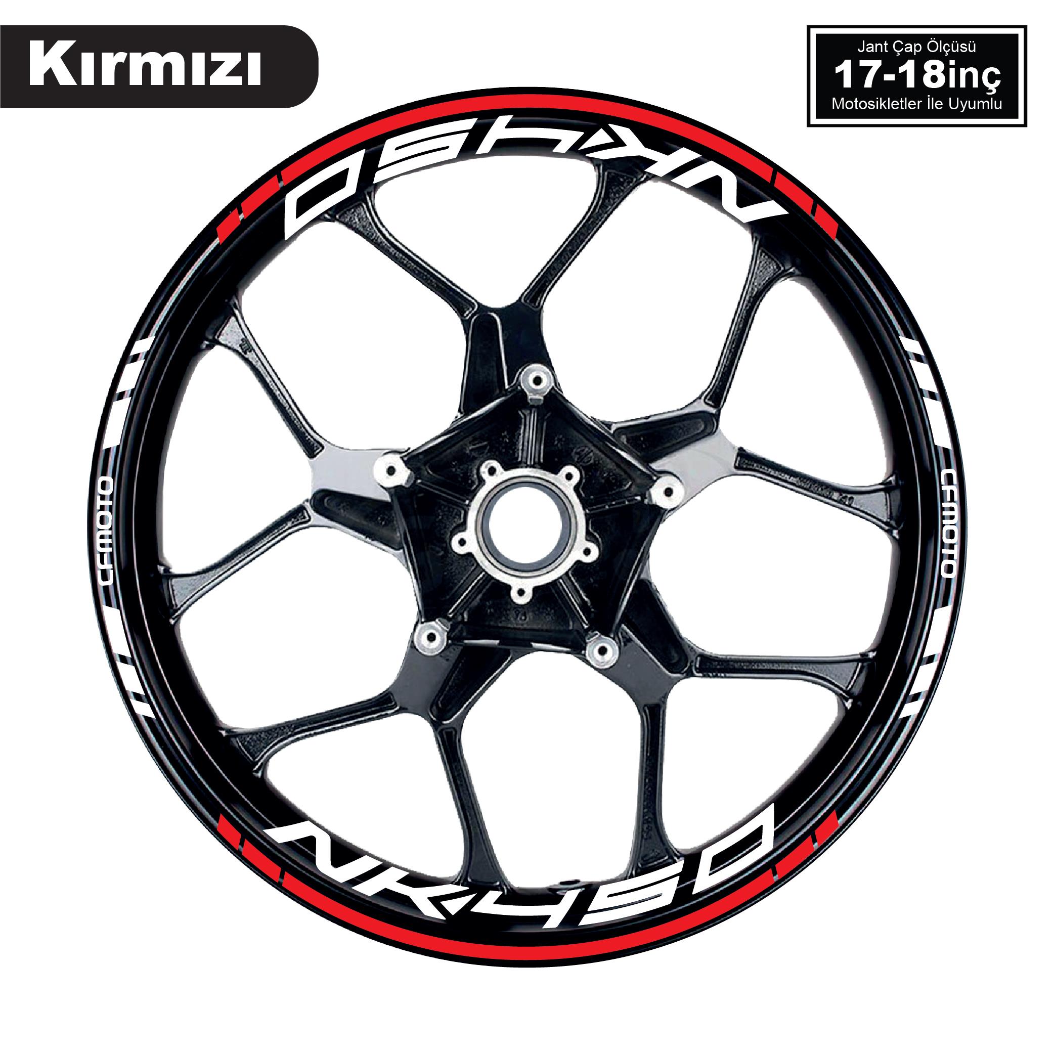450 NKKırmızı CFMOTO 450NK Motosiklet Jant Sticker Etiket Modeli İç & Dış Takım