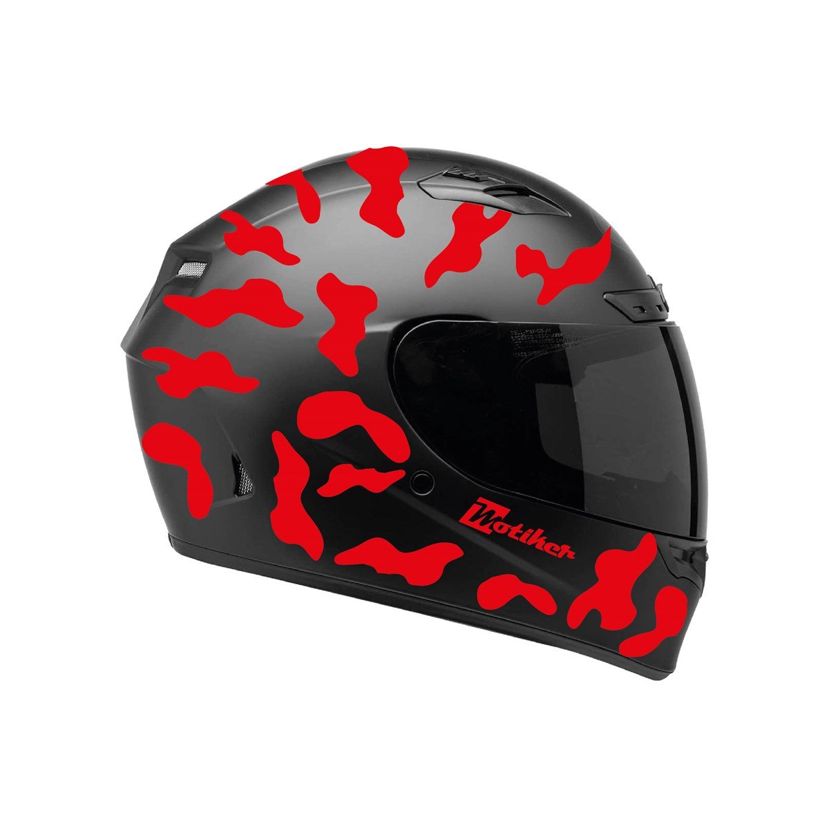 Kırmızı Kamuflaj Kask Sticker Modeli