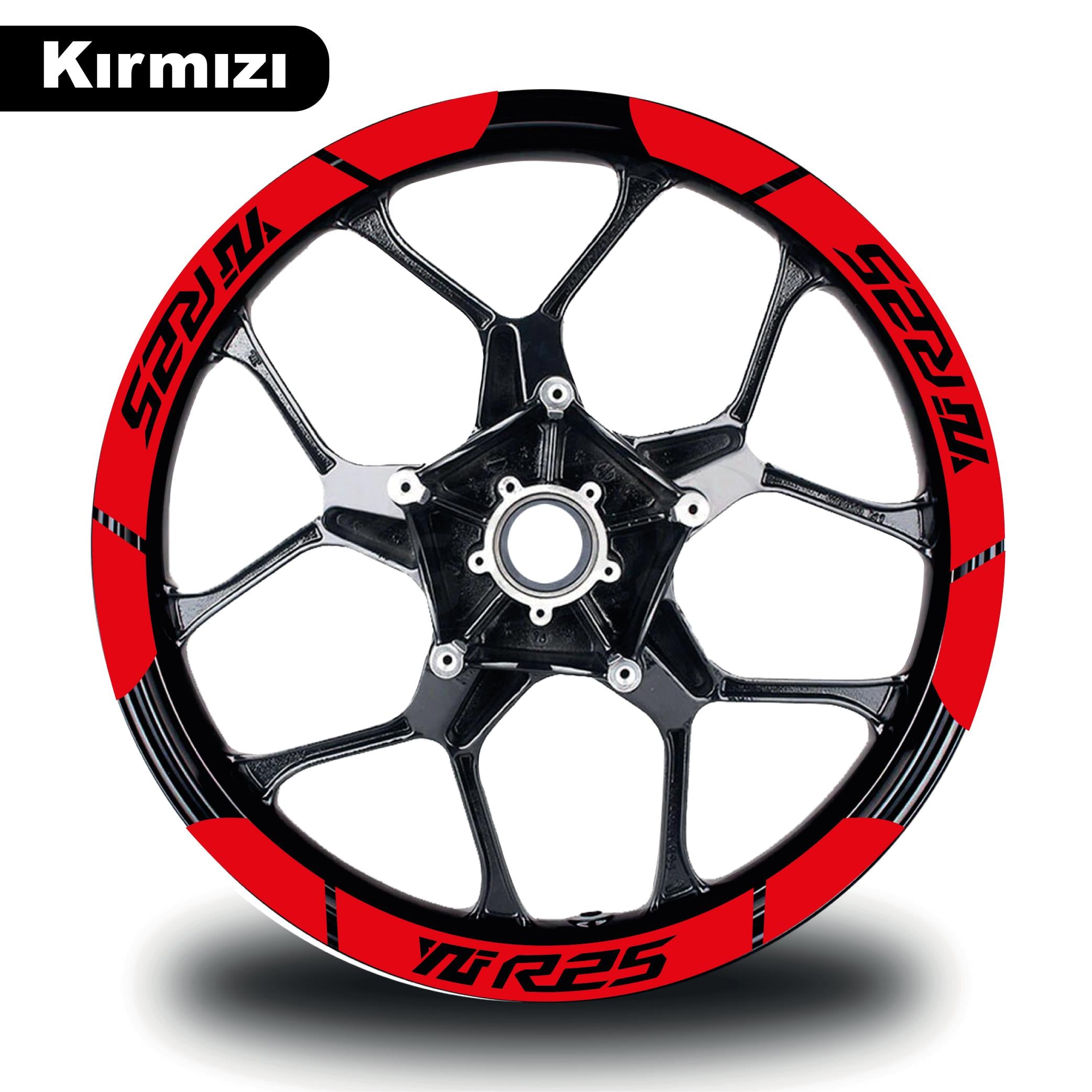 R25Kırmızı Yamaha YZF R25 Geniş Jant Sticker Etiket Modeli