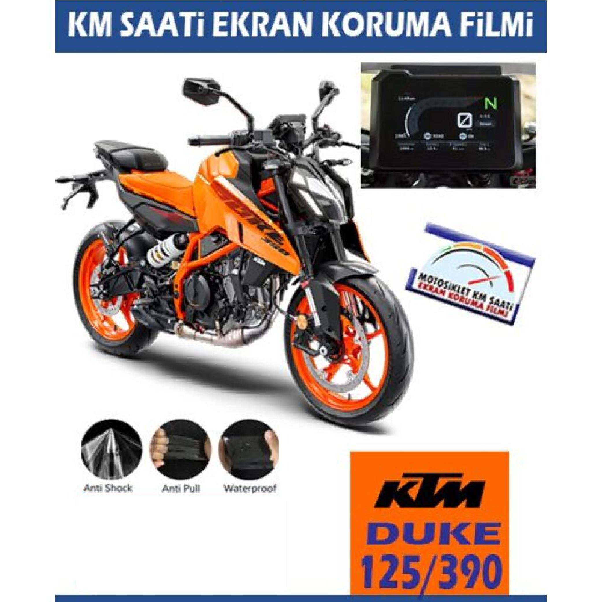 Ekran KorumasıKTM Duke 125/390 Serisi Motosiklet Ekran Km Koruyucu