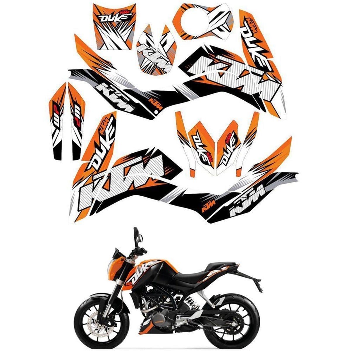 Ktm Duke 200 WP Sticker Etiket Modeli