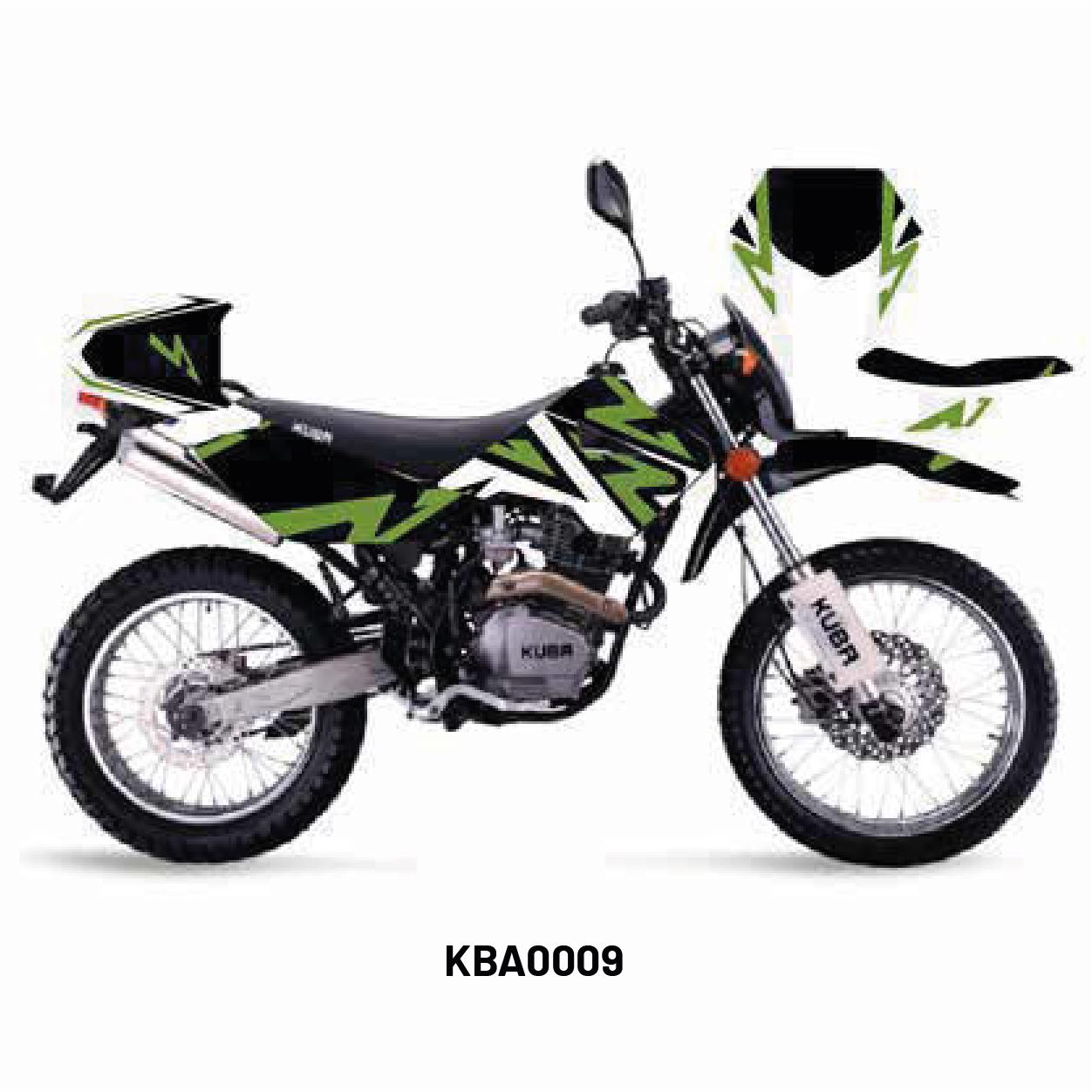 Kuba Black Cat Divided Line Tasarım Motosiklet Sticker Etiket Kaplama Modeli Green
