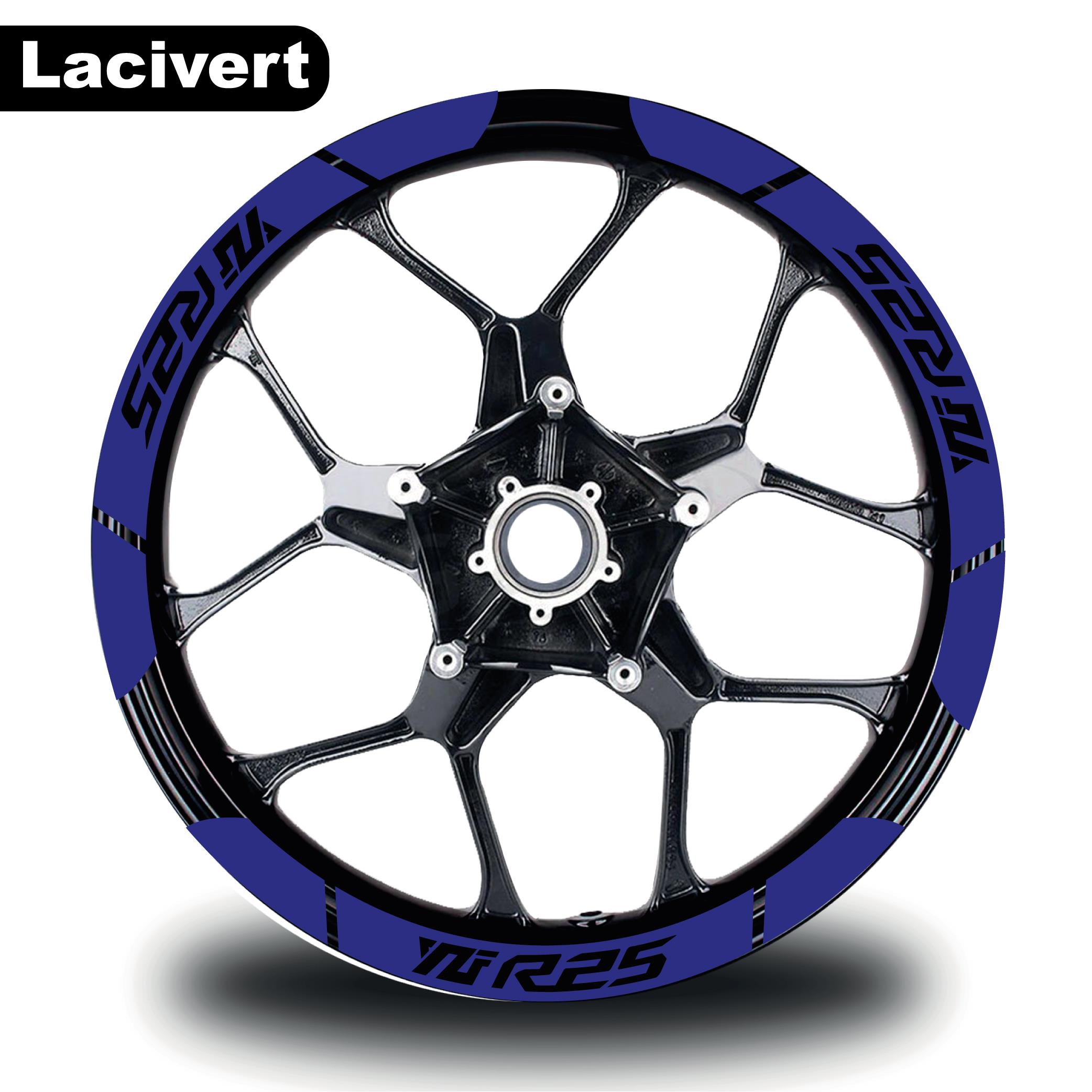 R25Lacivert Yamaha YZF R25 Geniş Jant Sticker Etiket Modeli