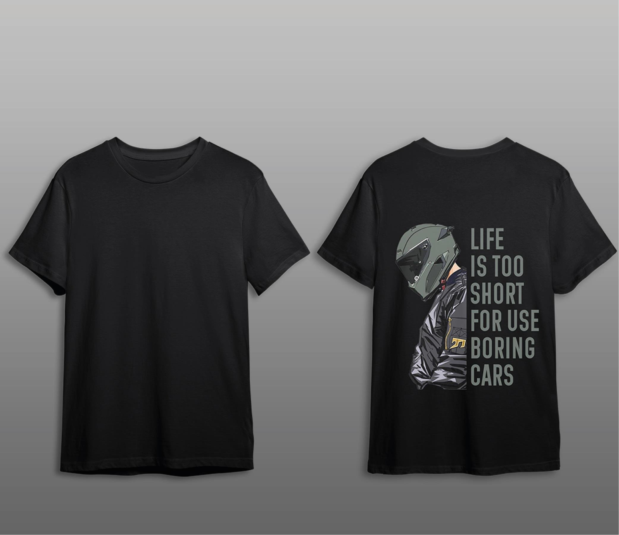 T-ShirtLife Is Too Short Motorcu T-Shirt Modeli Siyah