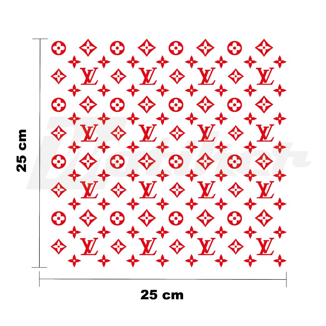 MARKALARLV 25x25cm Folyo Kesim Evrensel Desen Kaplama Kırmızı