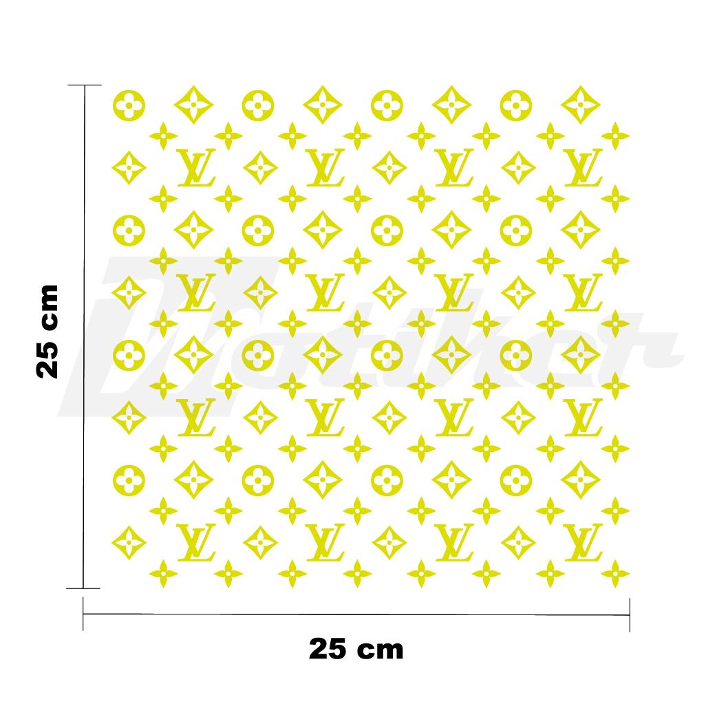MARKALARLV 25x25cm Folyo Kesim Evrensel Desen Kaplama Neon Sarı (Yeşil)