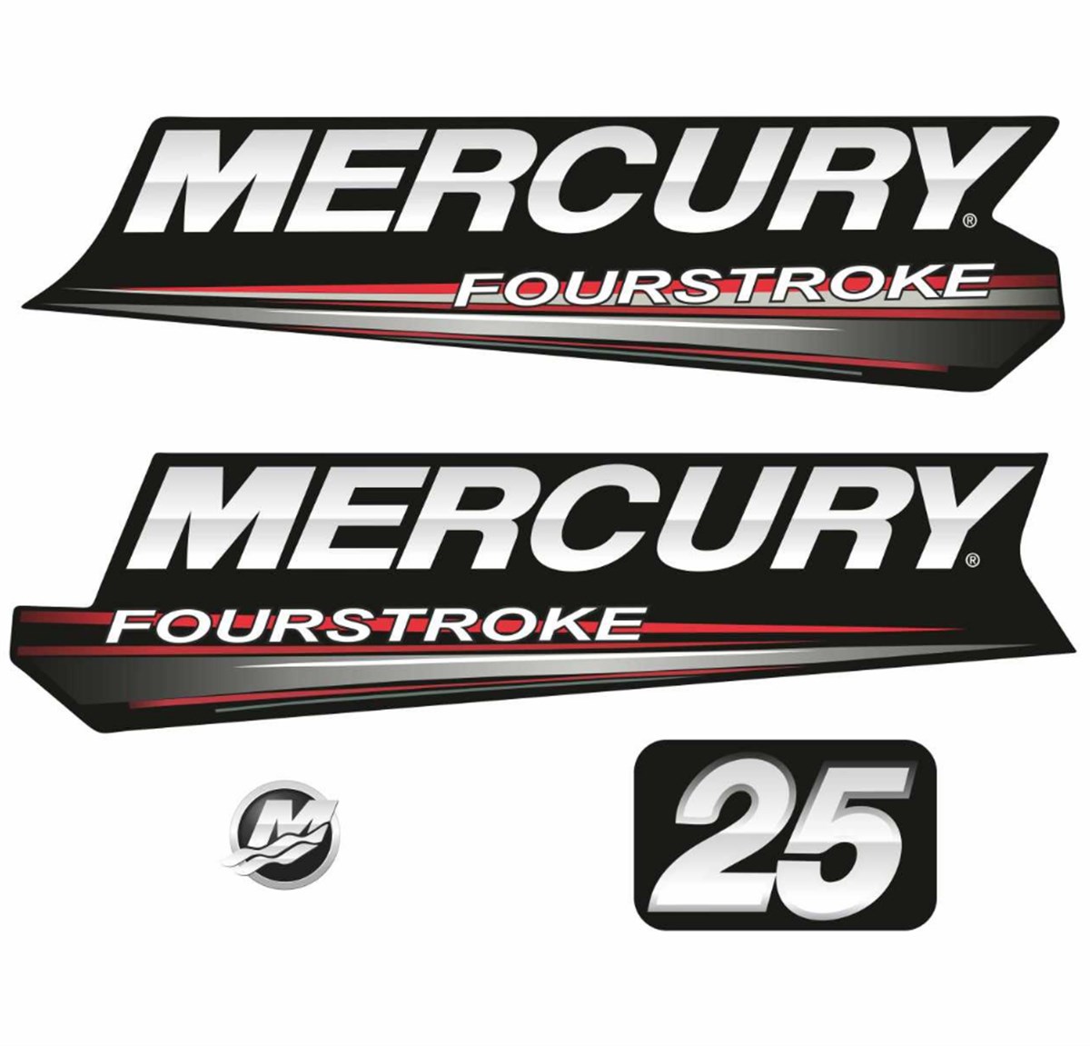 Mercury 25 Hp 4 Zamanlı Tekne Sticker Etiket Modeli