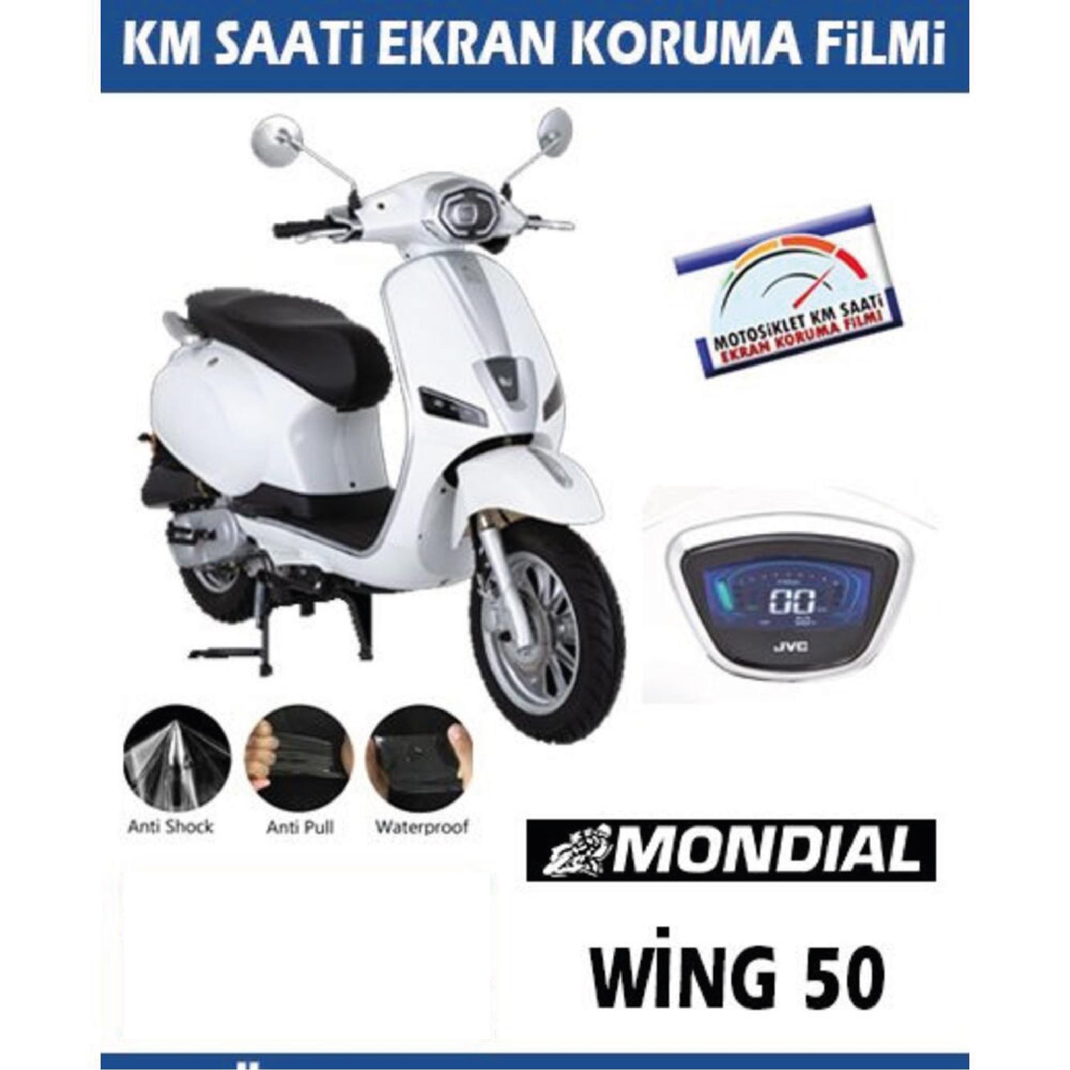 Ekran KorumasıMondial Wing 50 Serisi Motosiklet Ekran Km Koruyucu