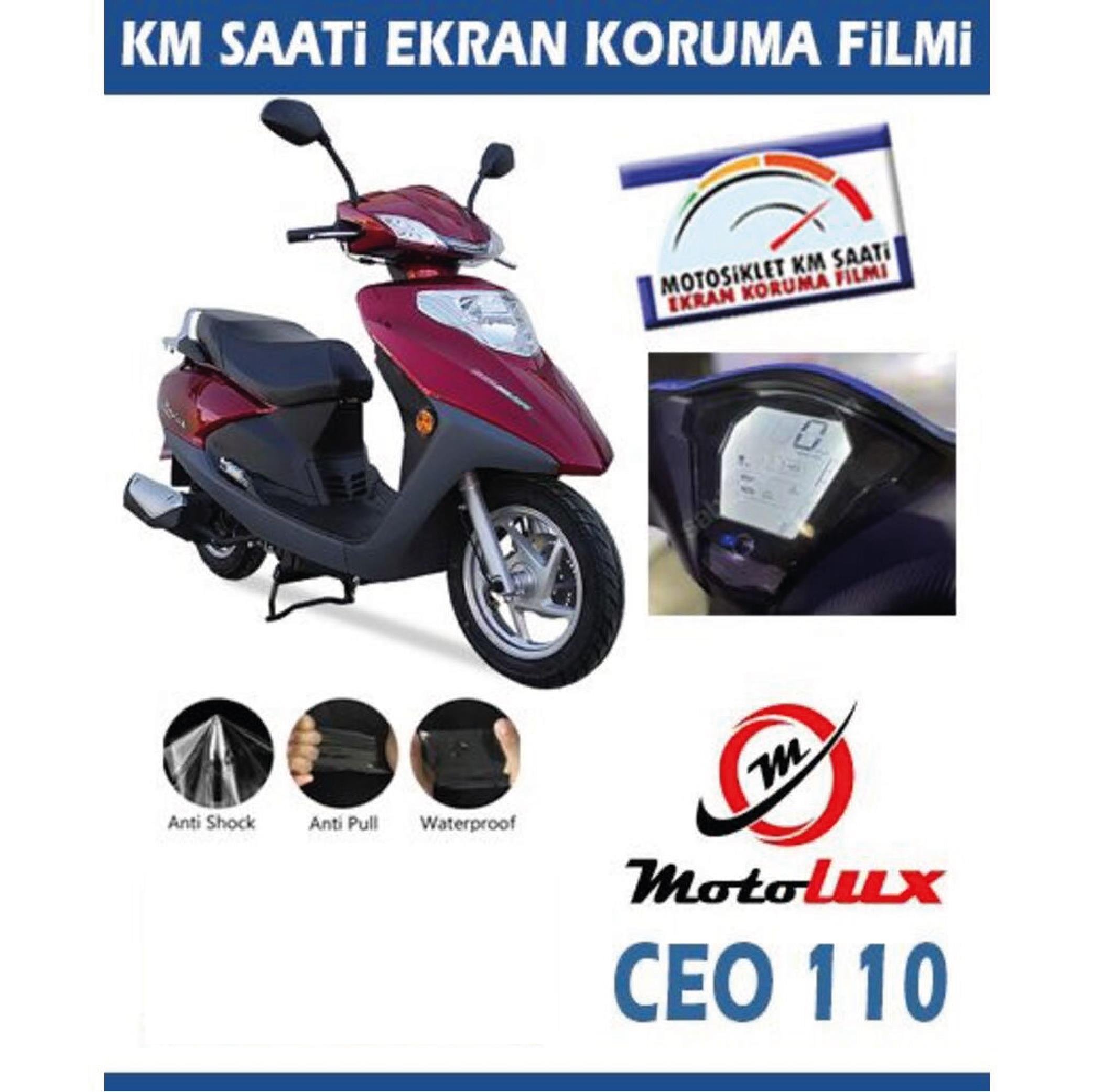 Ekran KorumasıMotolux CEO 110 Serisi Motosiklet Ekran Km Koruyucu