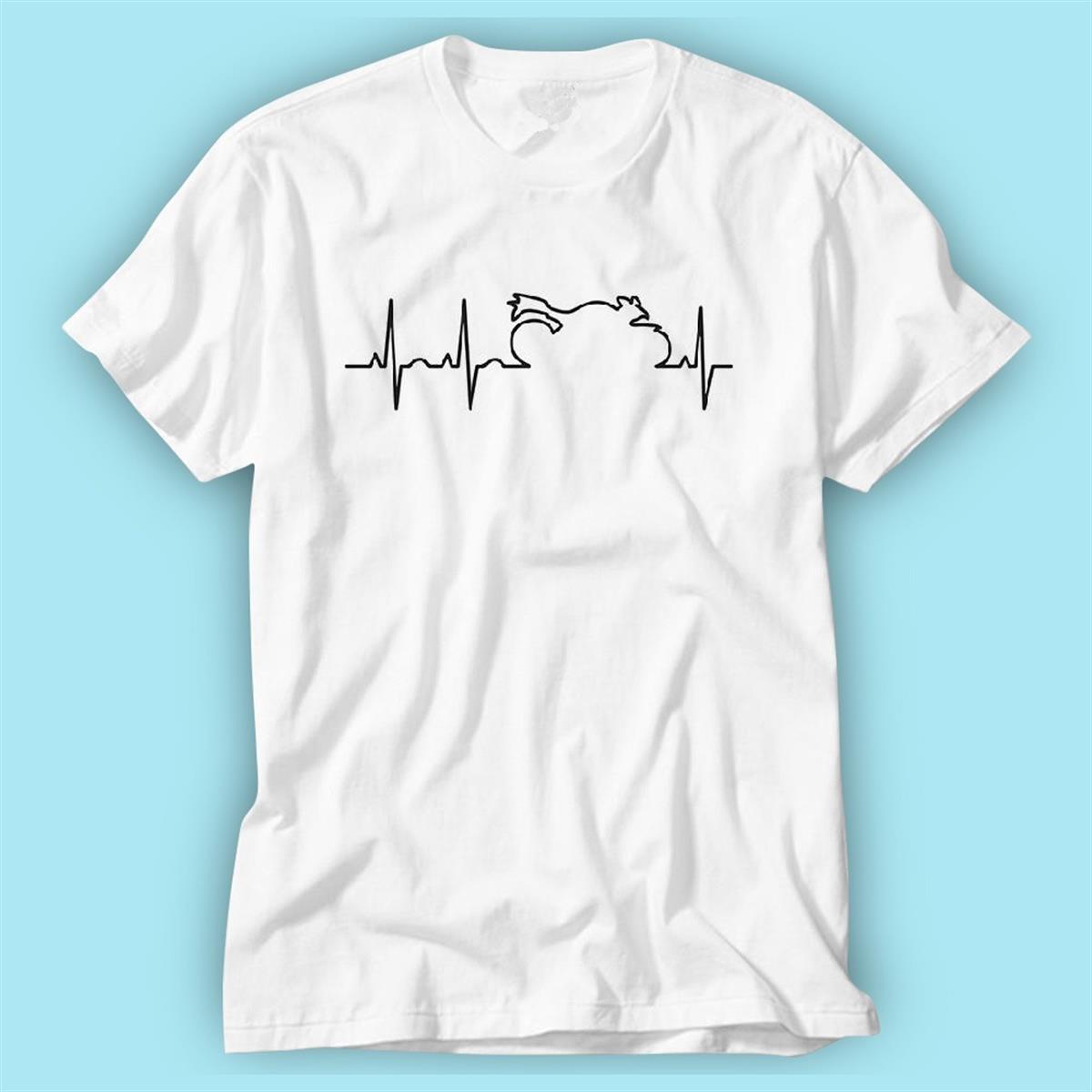 Motorcycle Love Beyaz Baskılı Tshirt Modeli