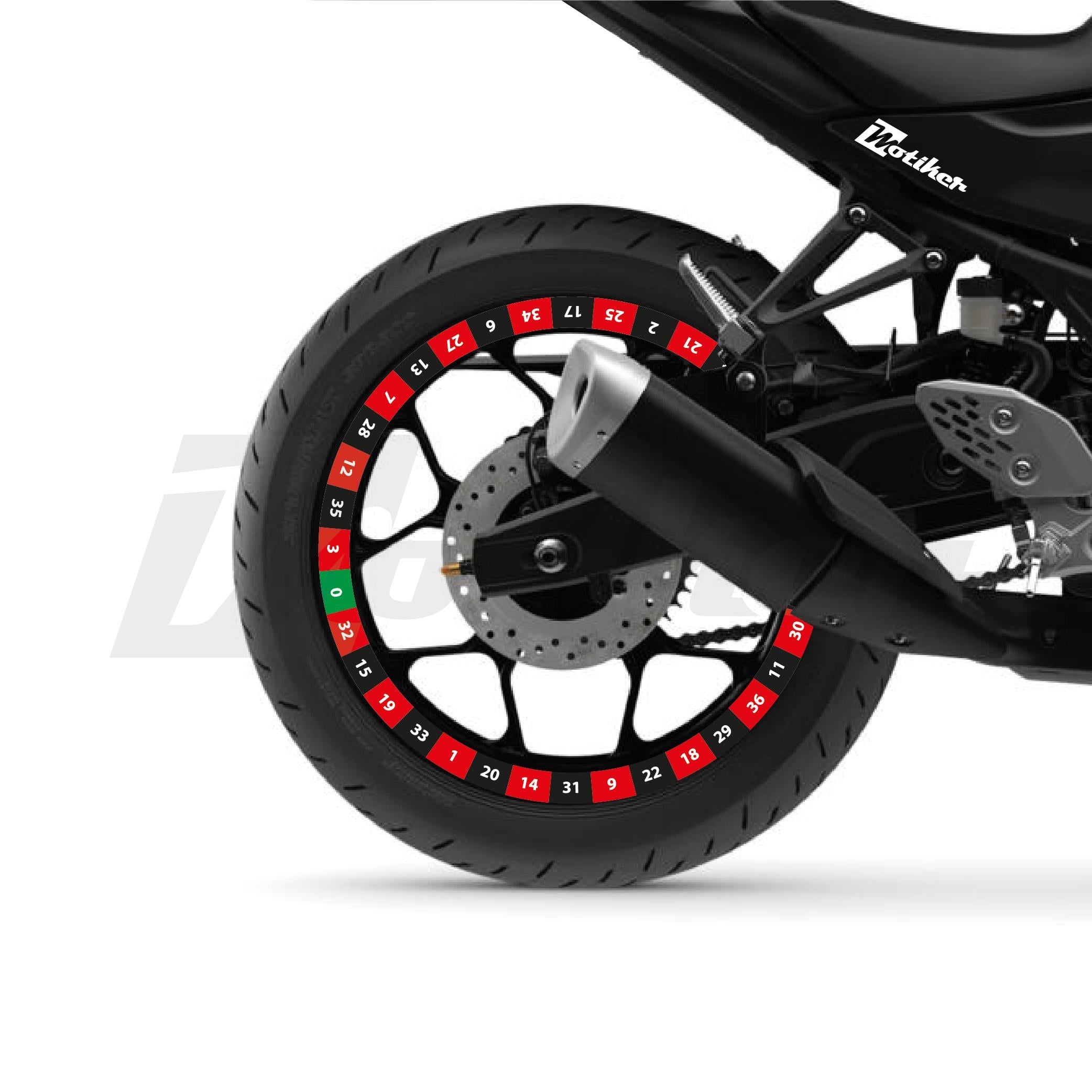 MARKALARMotosiklet Jant Sticker Rulet Tasarım Etiket Modeli 17' Jant Uyumlu