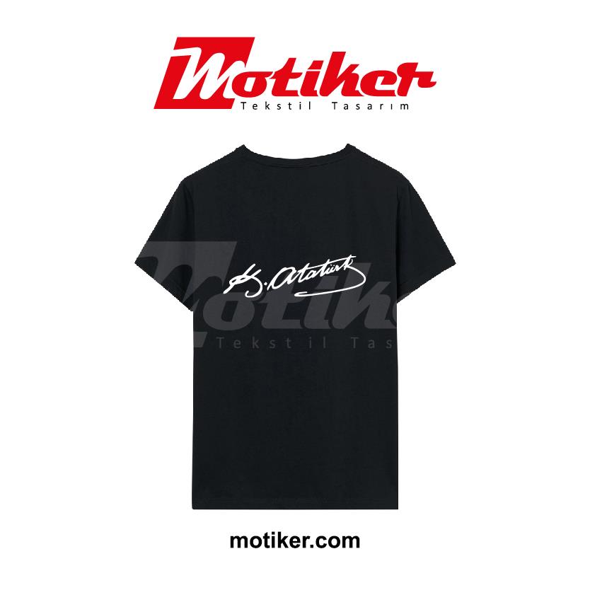 Mustafa Kemal Atatürk İmzası Baskılı Tshirt Modeli