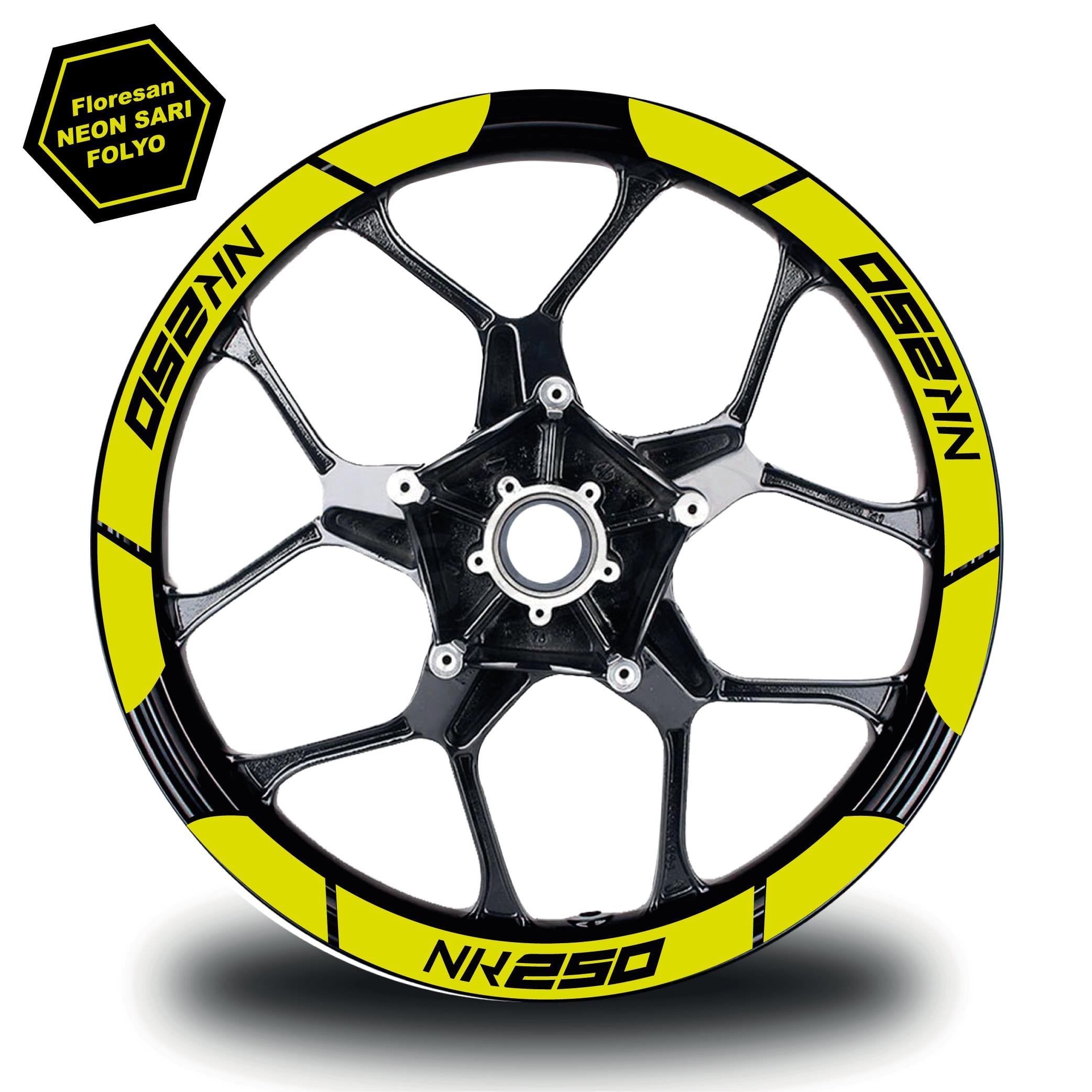 250 NKNeon Sarı CF MOTO 250 NK Geniş Jant Sticker Etiket Modeli