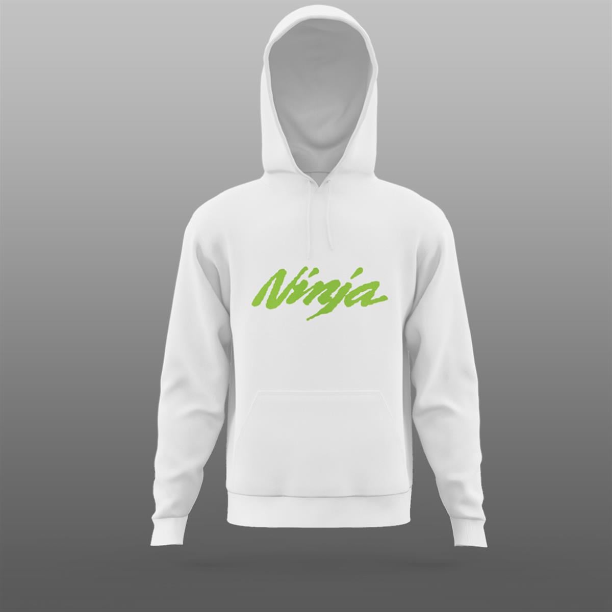 Ninja Yazılı Beyaz Sweatshirt Modeli