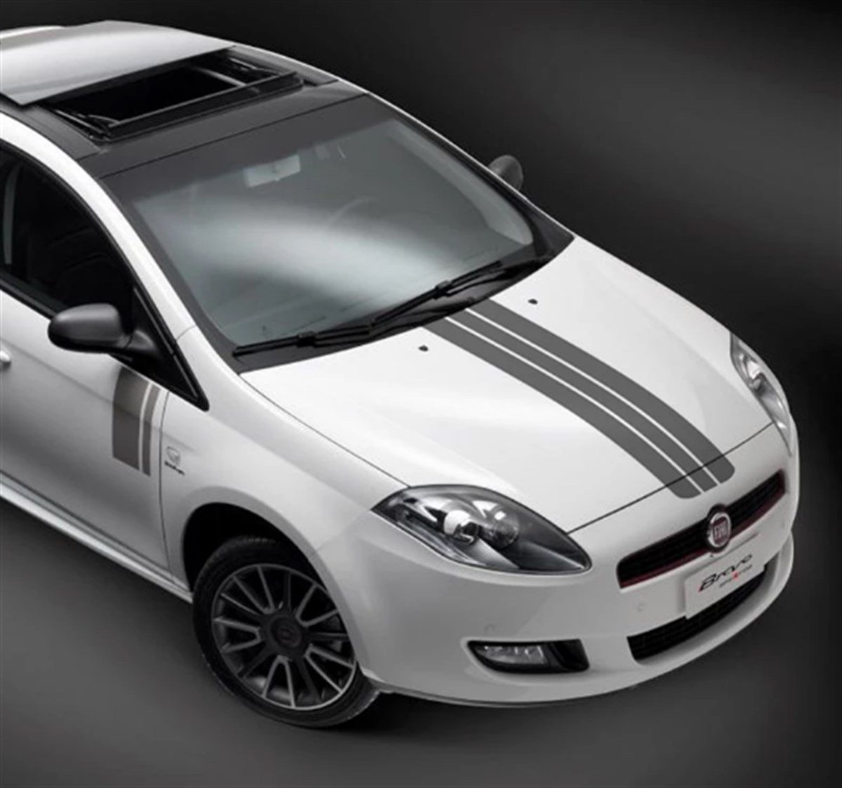 Ön Kaput ve Ön Kapı Üç Şerit Çizgi Sticker Etiket Modeli